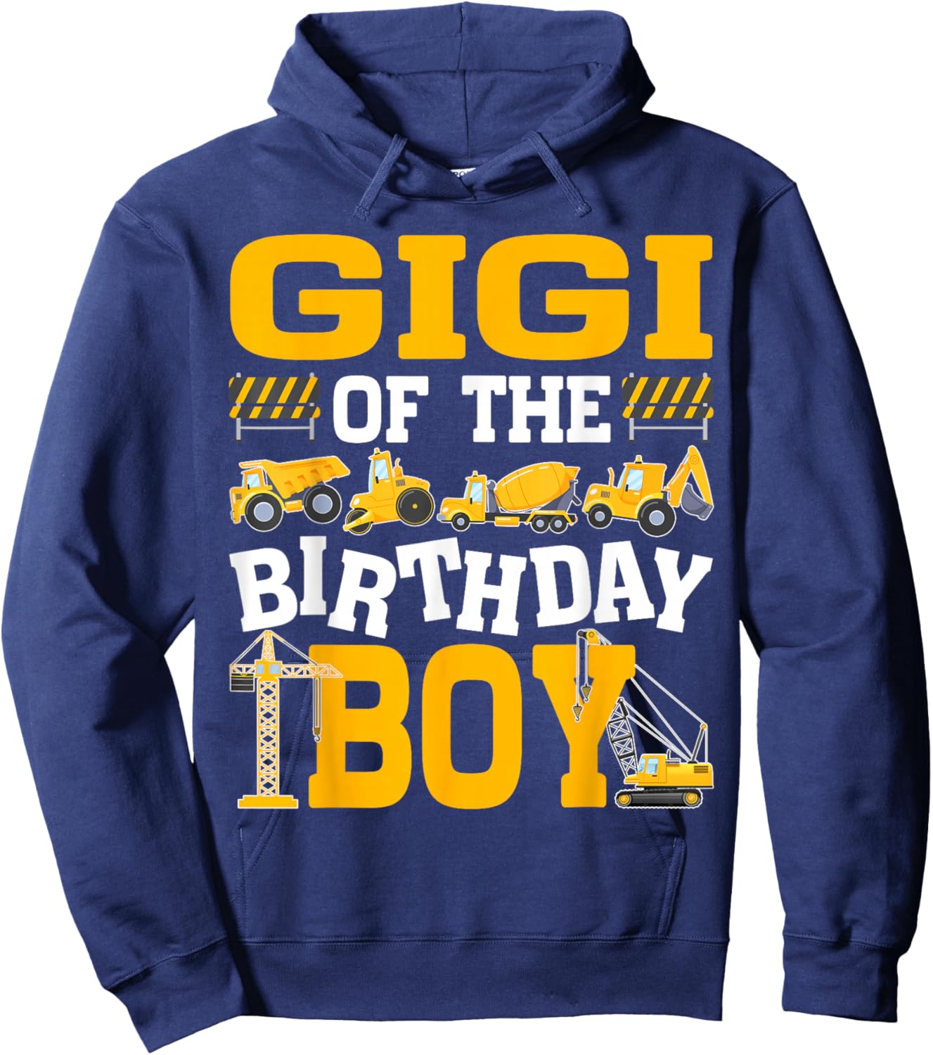 Gigi of The Birthday Boy Excavator Construction Truck Hoodie - Hoodie | Navy