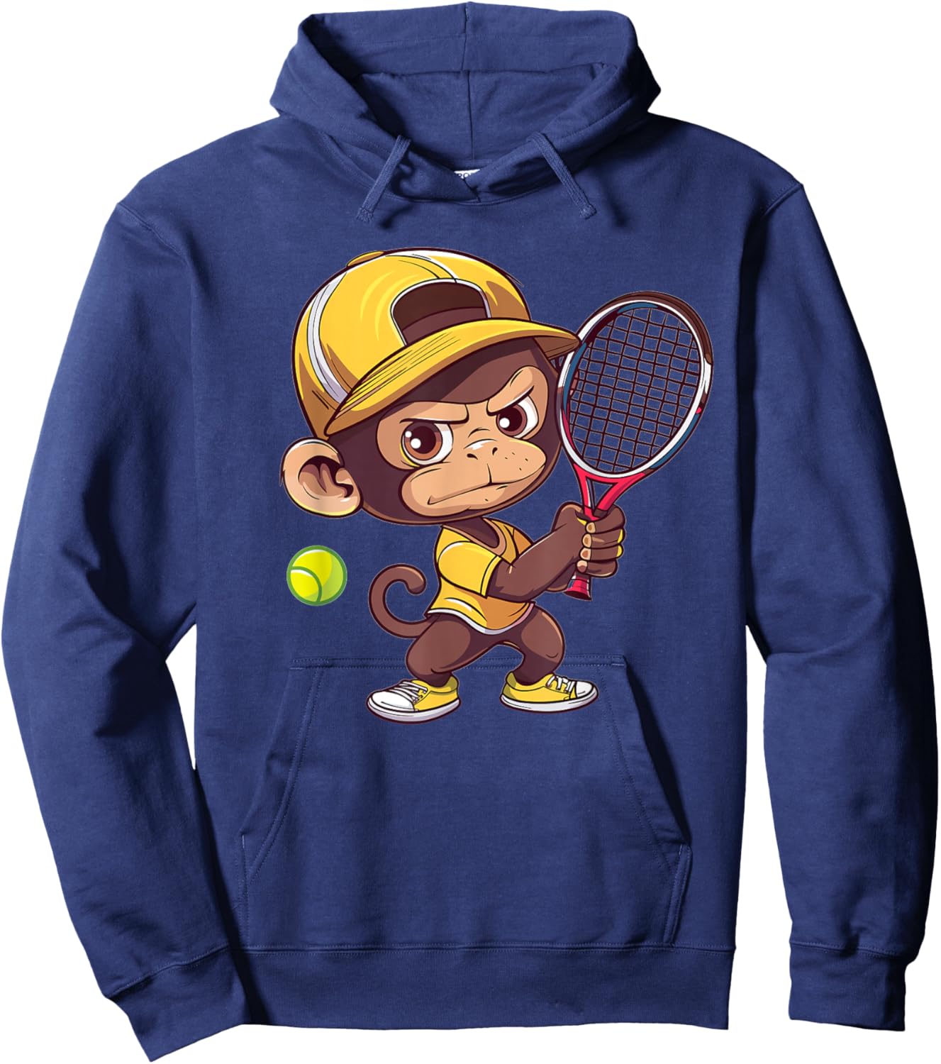 Cute Monkey Tennis Hoodie - Hoodie | Navy