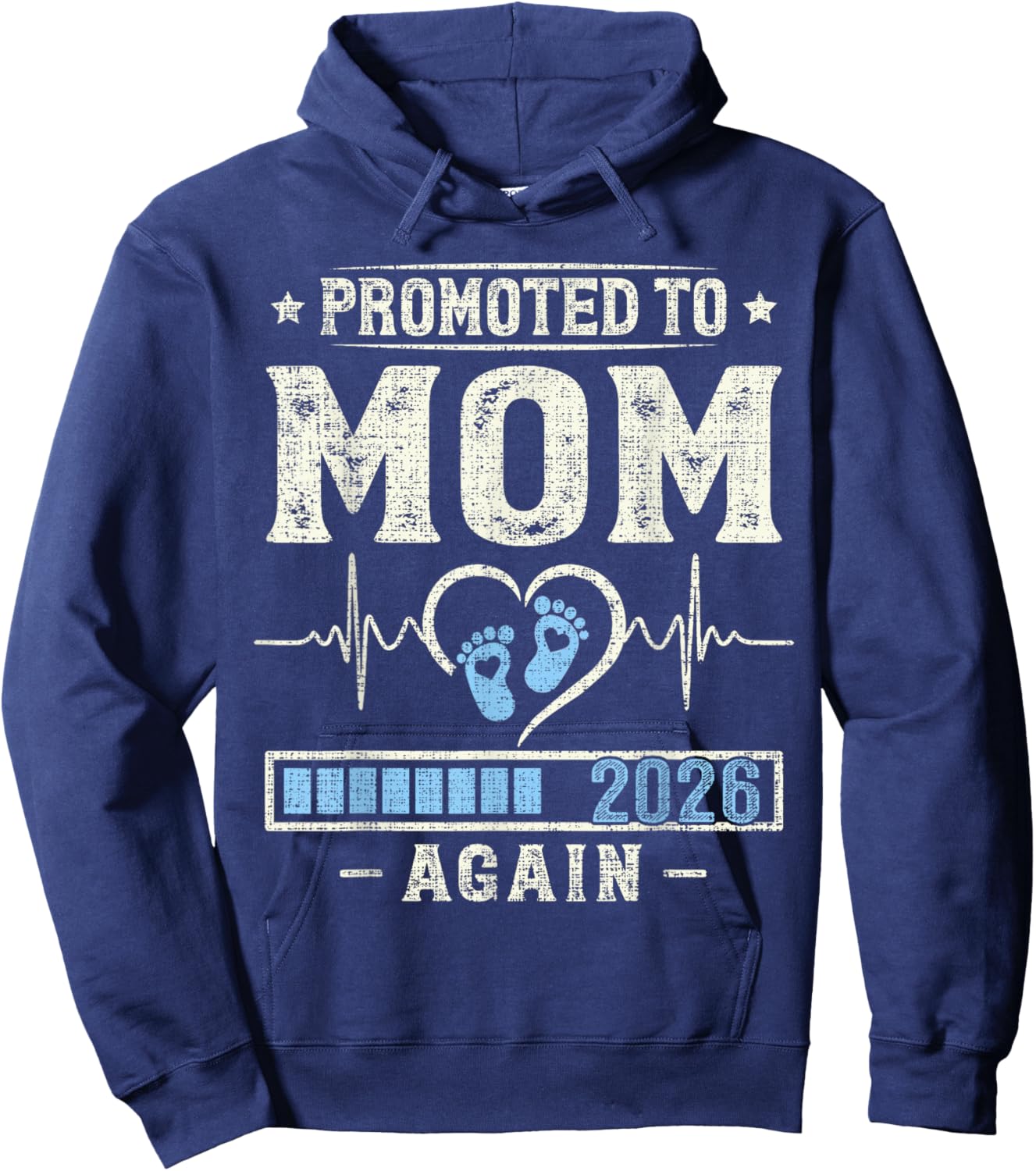 Promoted to Mom Again 2026 Pregnancy Expecting Baby Mother Hoodie - Hoodie | Navy