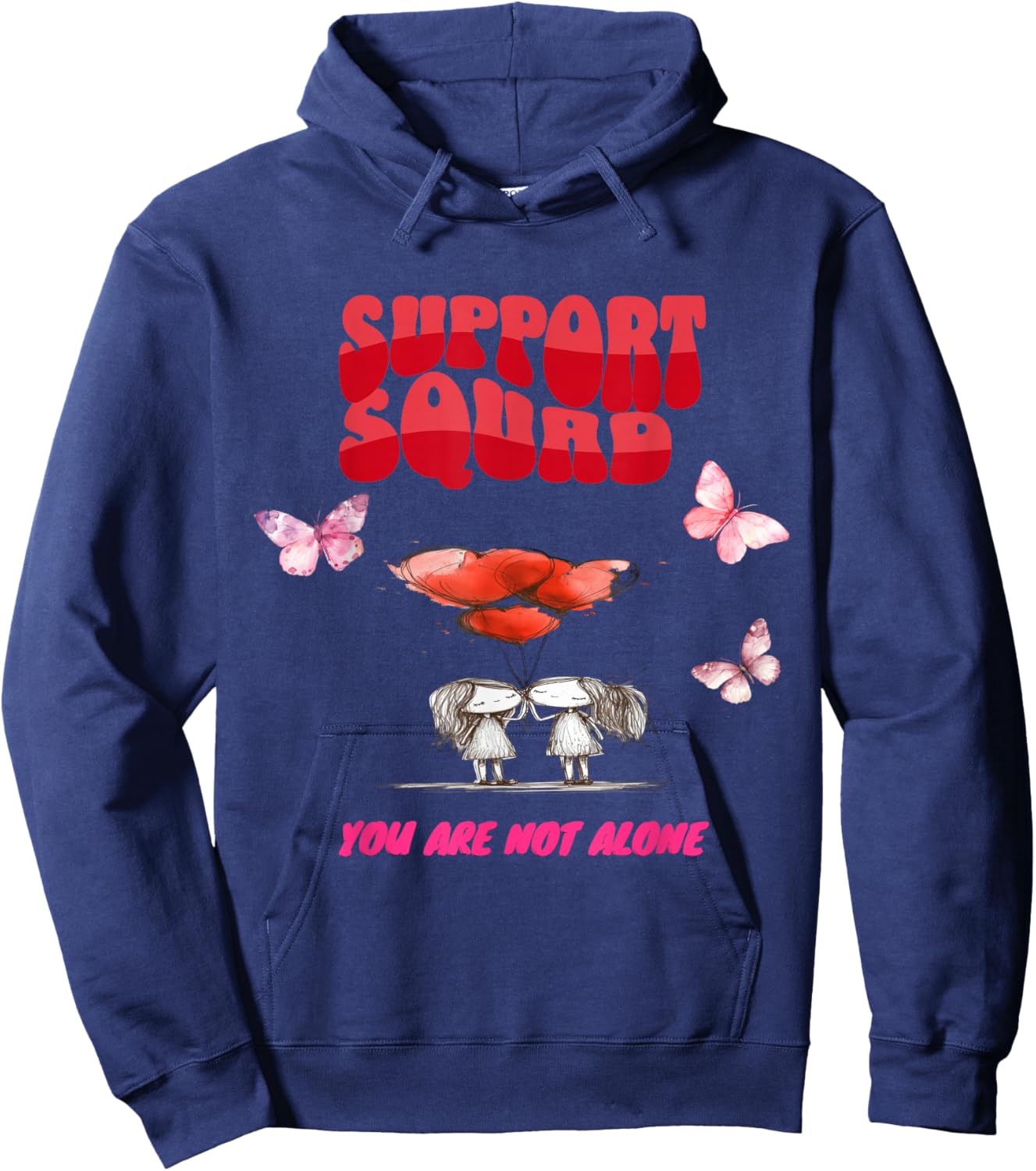Breast Cancer Support Squad Awareness Men Women Kids Hoodie - Hoodie | Navy