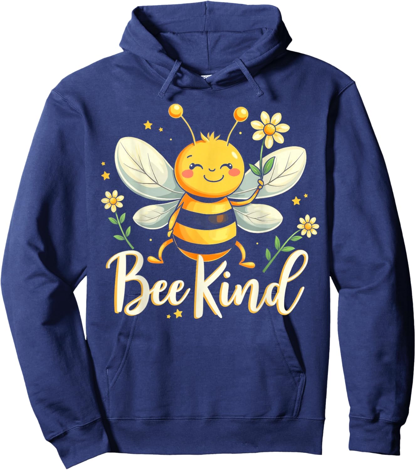 Bee Kind Cute bee with Flower Kindness Hoodie - Hoodie | Navy