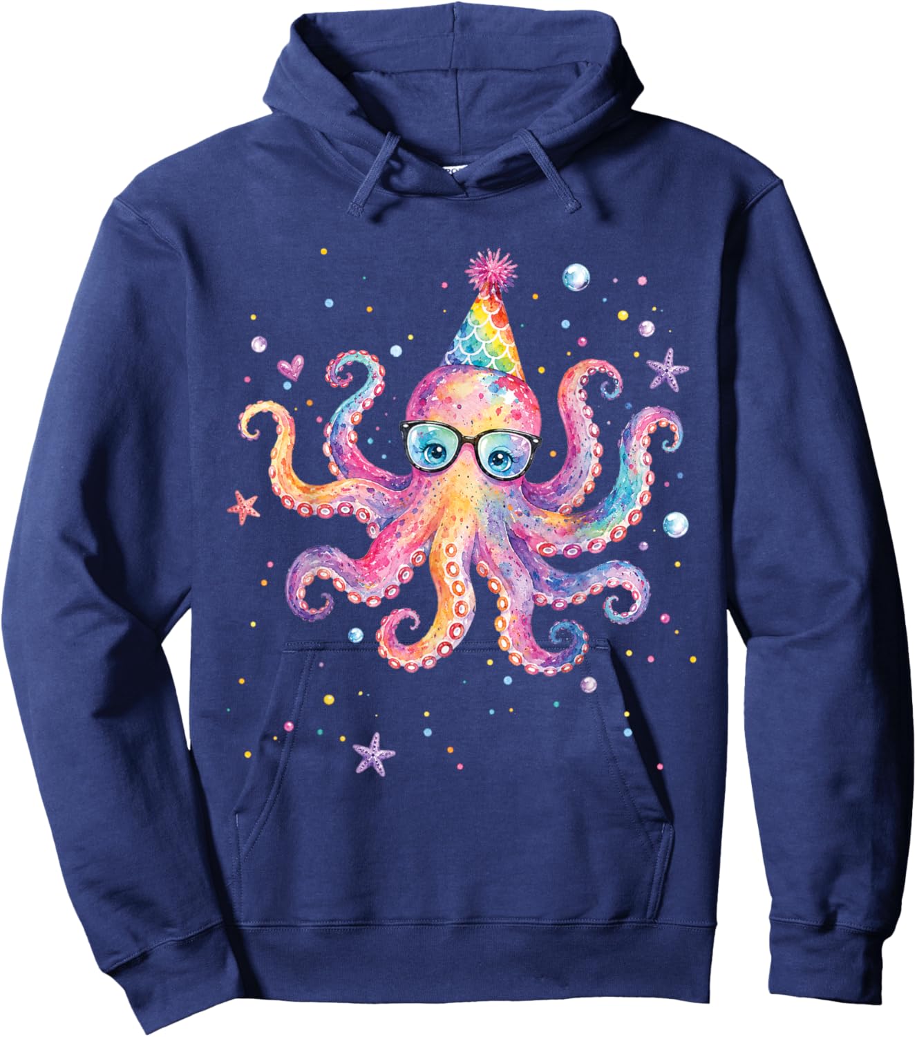 Mermaid Octopus Birthday Summer Matching Aquarium Family Hoodie - Hoodie | Navy