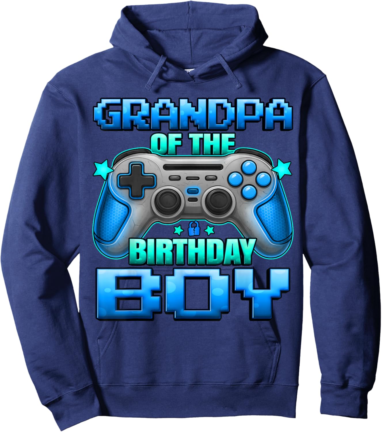 Grandpa of The Birthday Boy Matching Family Grand Father Hoodie - Hoodie | Navy