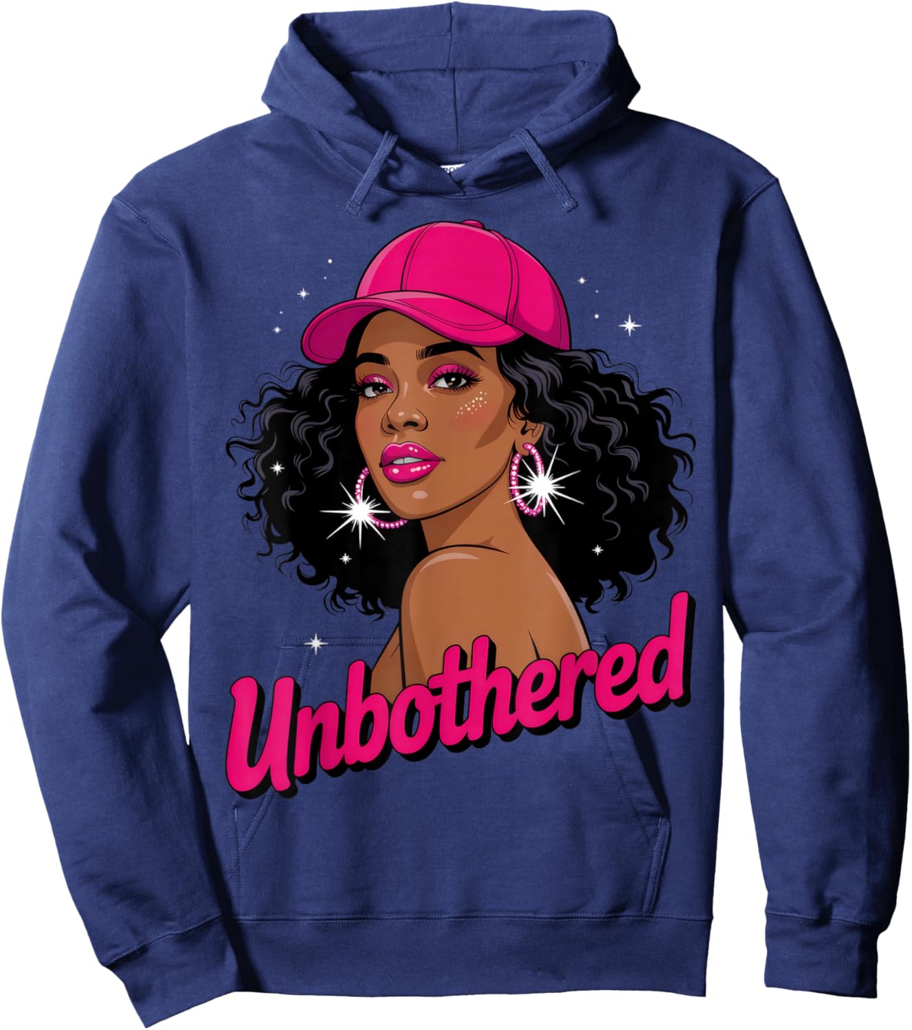 Unbothered Black Woman African American Afro Queen Hoodie - Hoodie | Navy