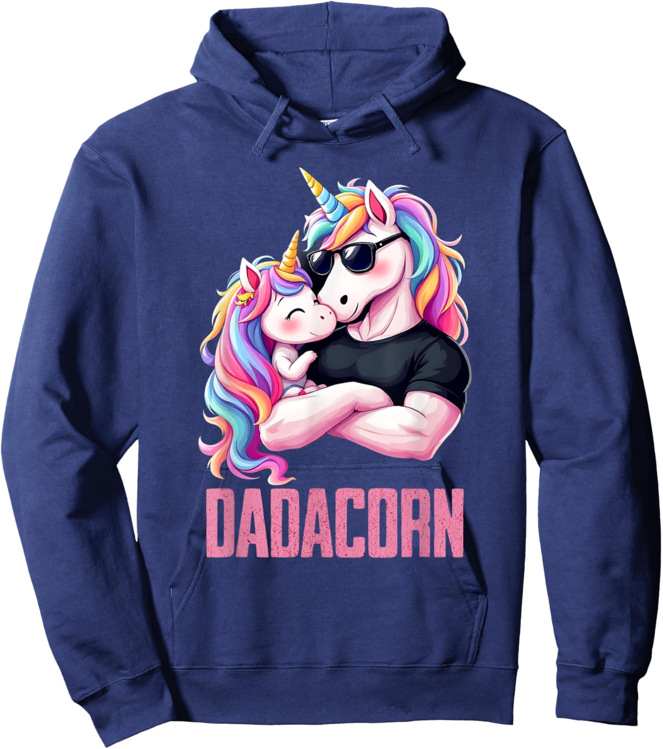 Dadacorn, Daddy Daughter Unicorn, Girldad Hoodie - Hoodie | Navy