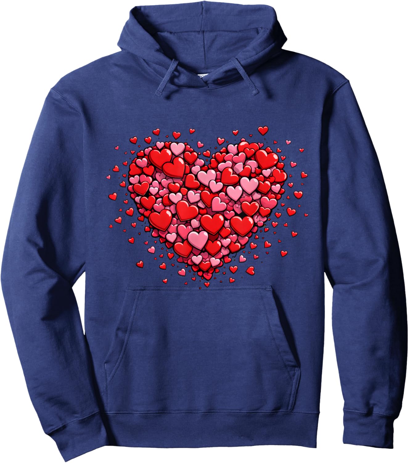Heart Made of Hearts Valentine Romantic Couple Matching Hoodie - Hoodie | Navy