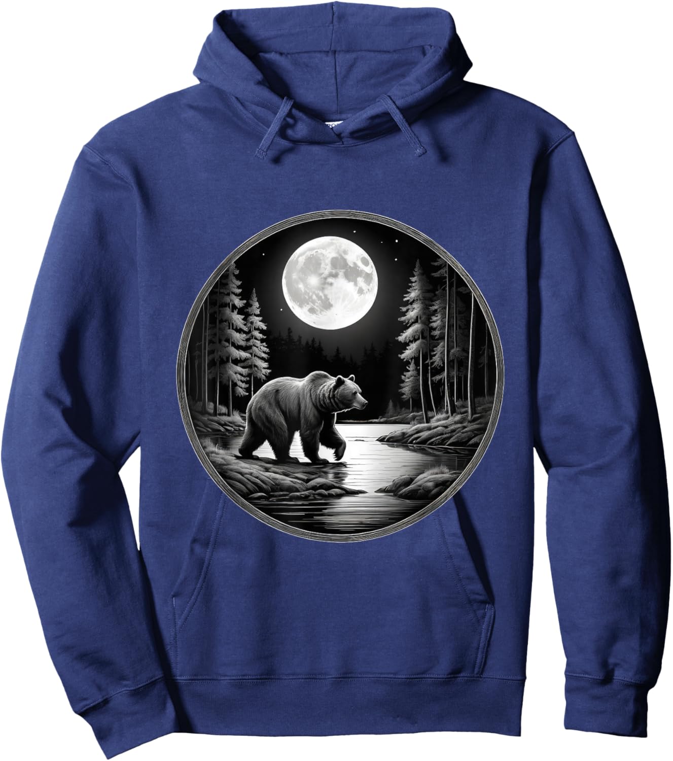 Moon Bear Wildlife Scene for Outdoor and Nature Fans Hoodie - Hoodie | Navy