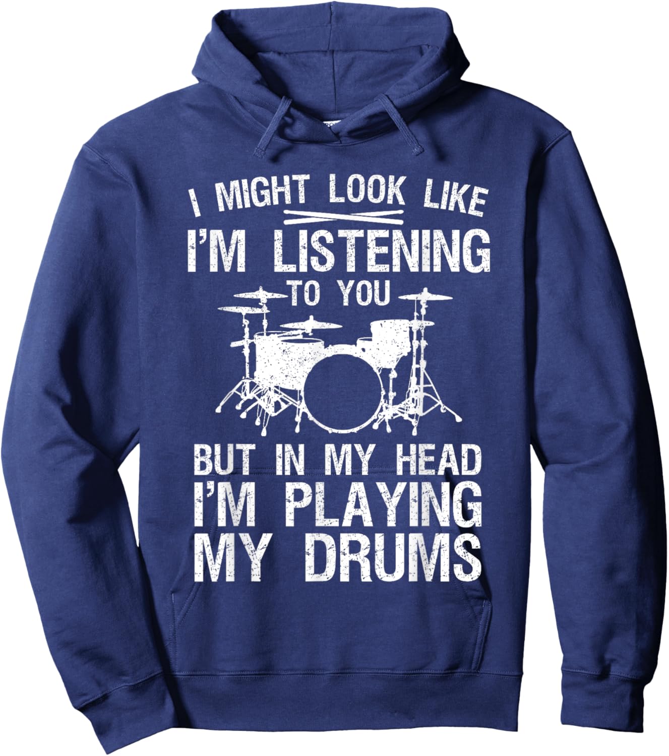 Funny Drummer Design Women Drumline Drumming Drummer Hoodie - Hoodie | Navy