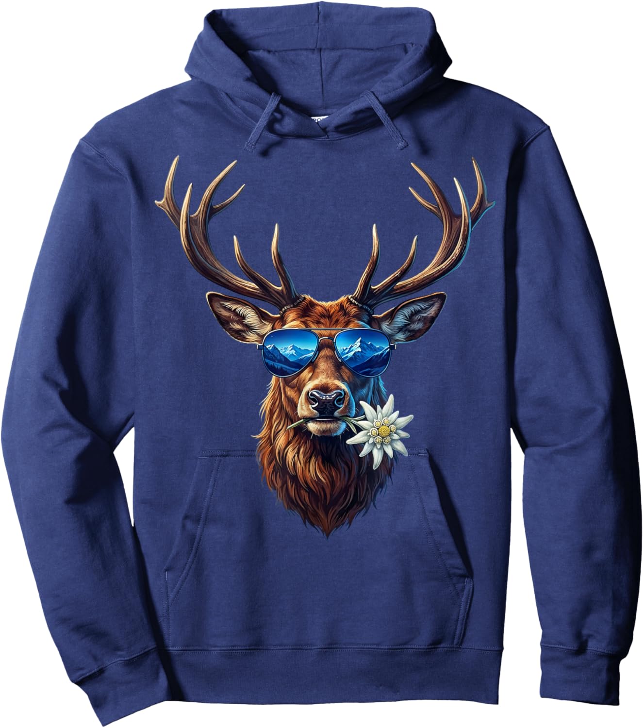 Trachtenshirt passend für Oktoberfest Herren Hirsch Hoodie - Hoodie | Navy