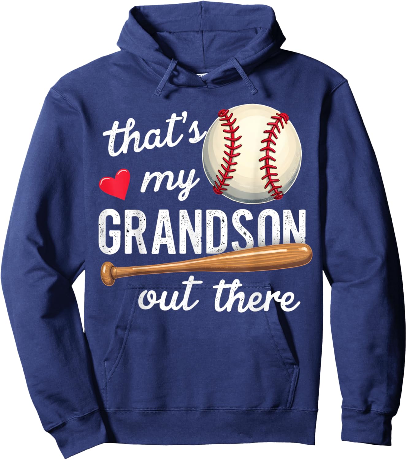 That's My Grandson Out There Baseball Grandma Mothers Day Hoodie - Hoodie | Navy