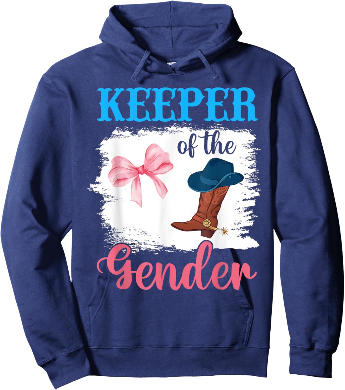 Boots or Bows Gender Reveal Decorations Keeper of the Gender Hoodie - Hoodie | Navy