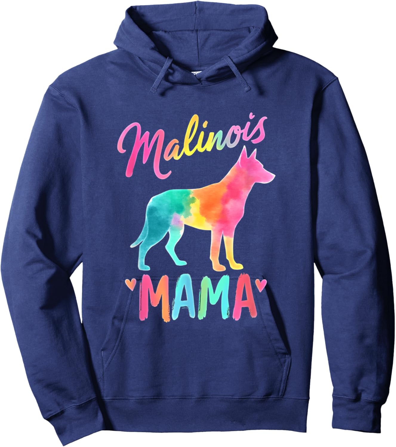 Belgian Malinois Mama Design Colorful Belgian Malinois Mom Hoodie - Hoodie | Navy