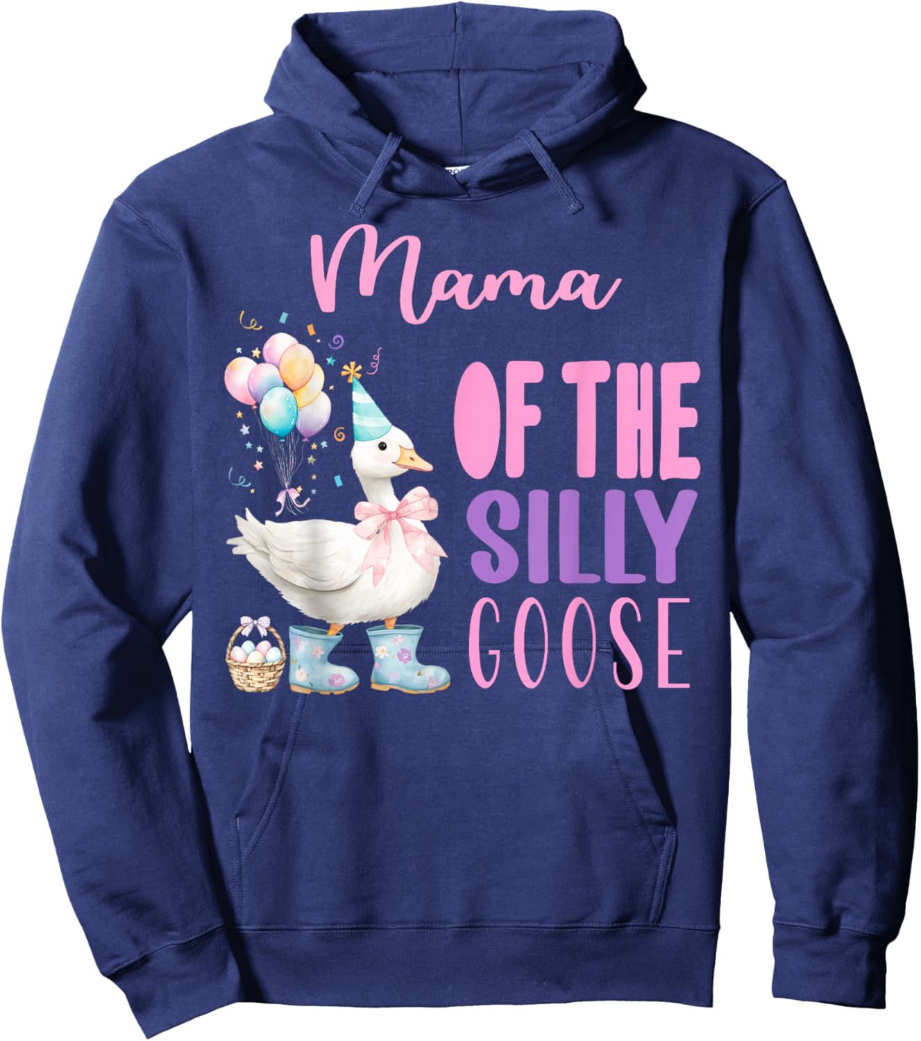 One Silly Goose Birthday Girl Farm 1st Party Spring Outfit Hoodie - Hoodie | Navy