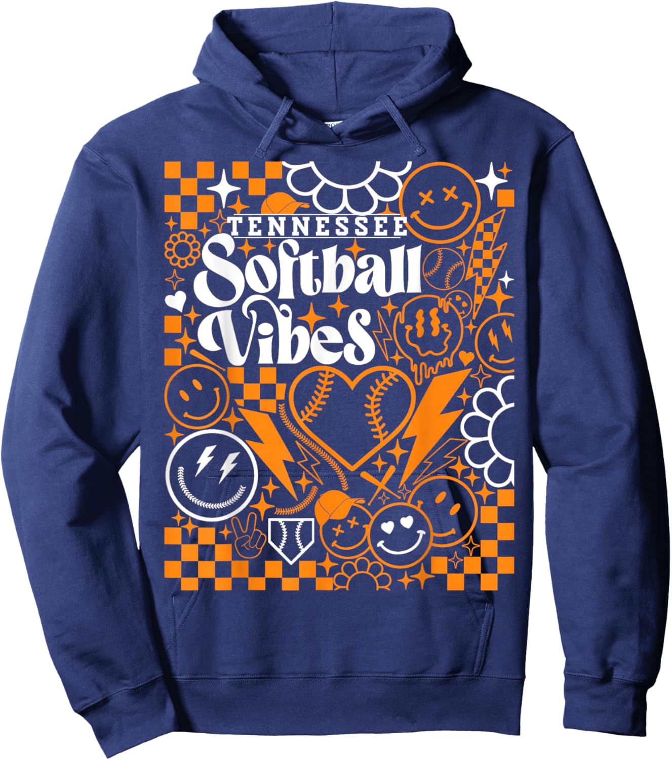 Tennessee Softball Vintage Kids Team Retro Softball Fan Hoodie - Hoodie | Navy