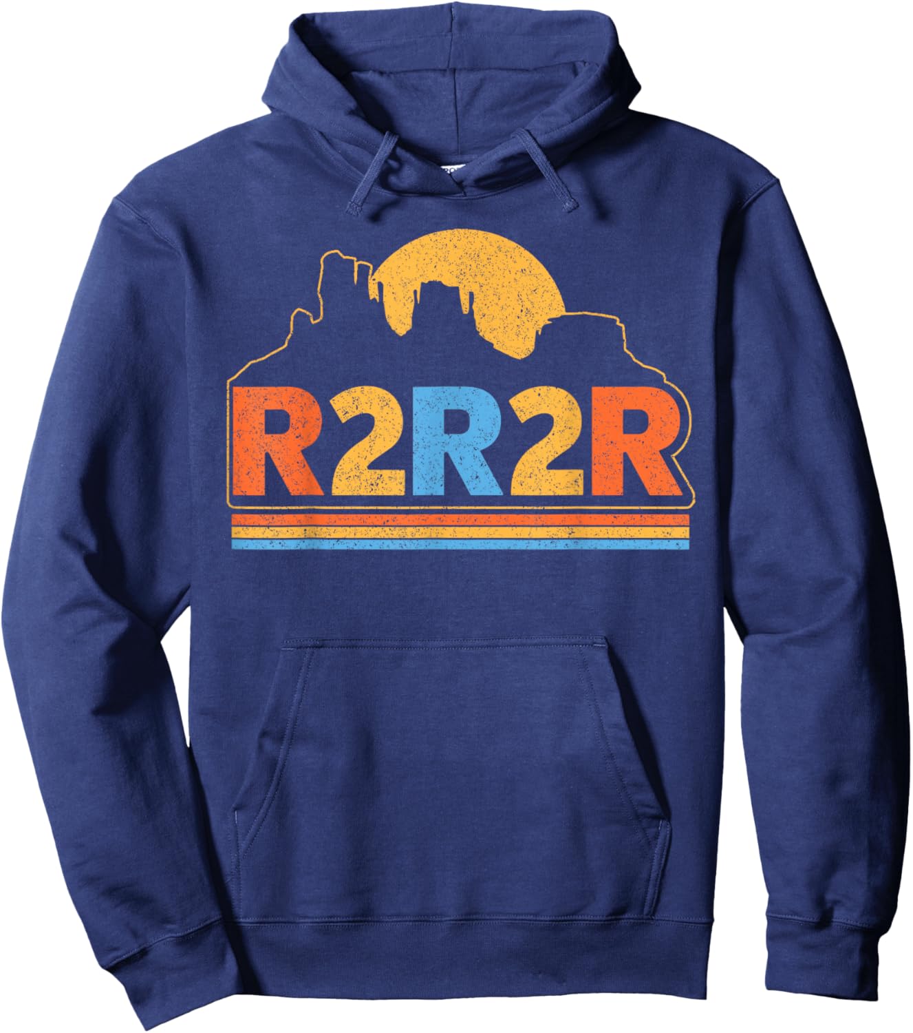 R2R2R Grand Canyon Retro Vintage Hiking Trek Trail Adventure Hoodie - Hoodie | Navy