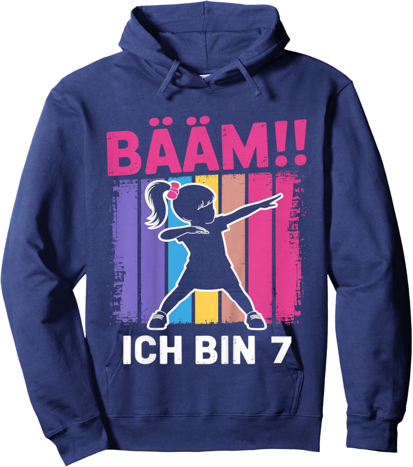 Bääm Ich Bin 7 Dabbing Mädchen 7. Geburtstag Hoodie - Hoodie | Navy