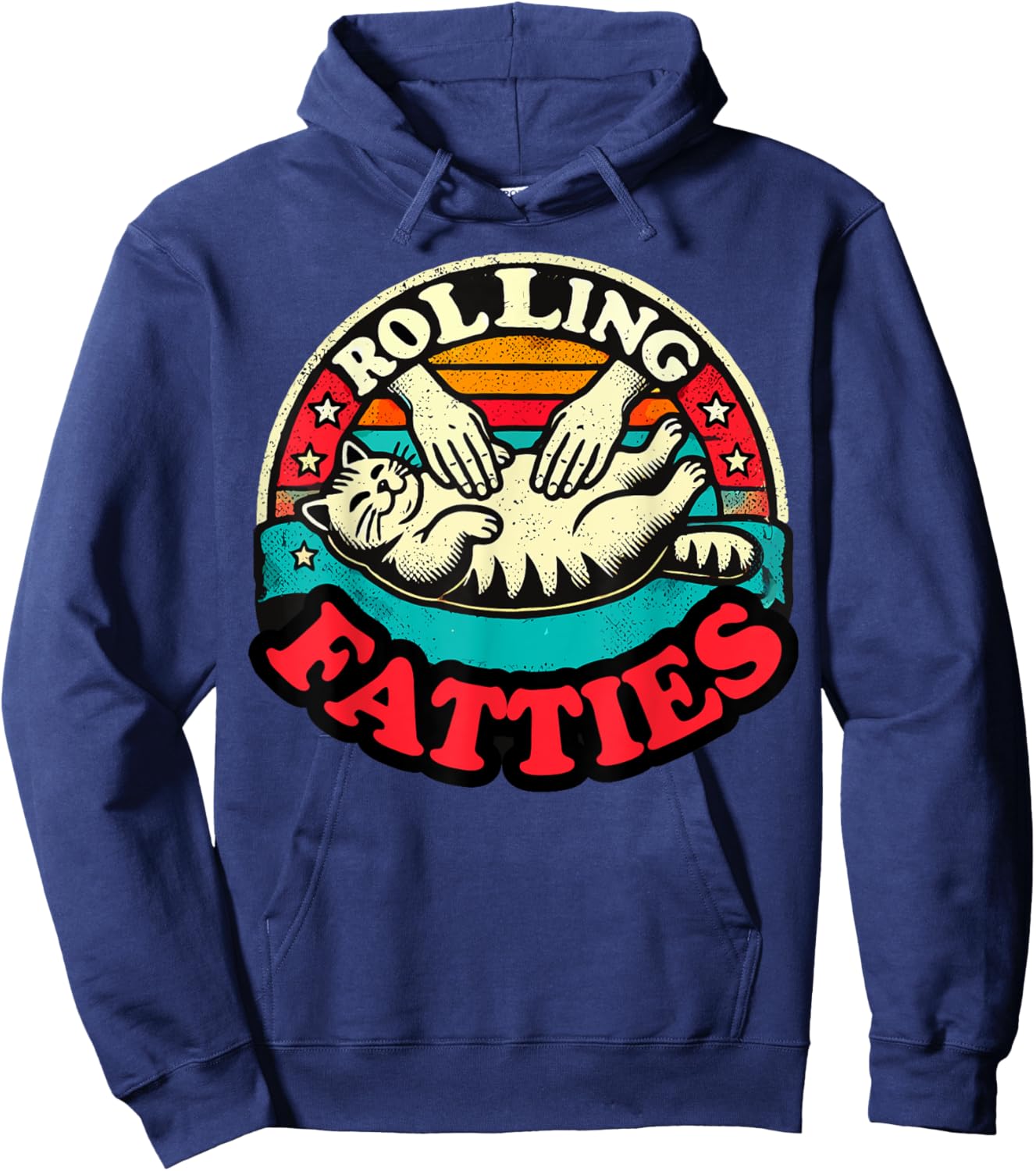Funny Fat Kitten Cat Rolling Fatties Cute Kitty Owner Women Hoodie - Hoodie | Navy
