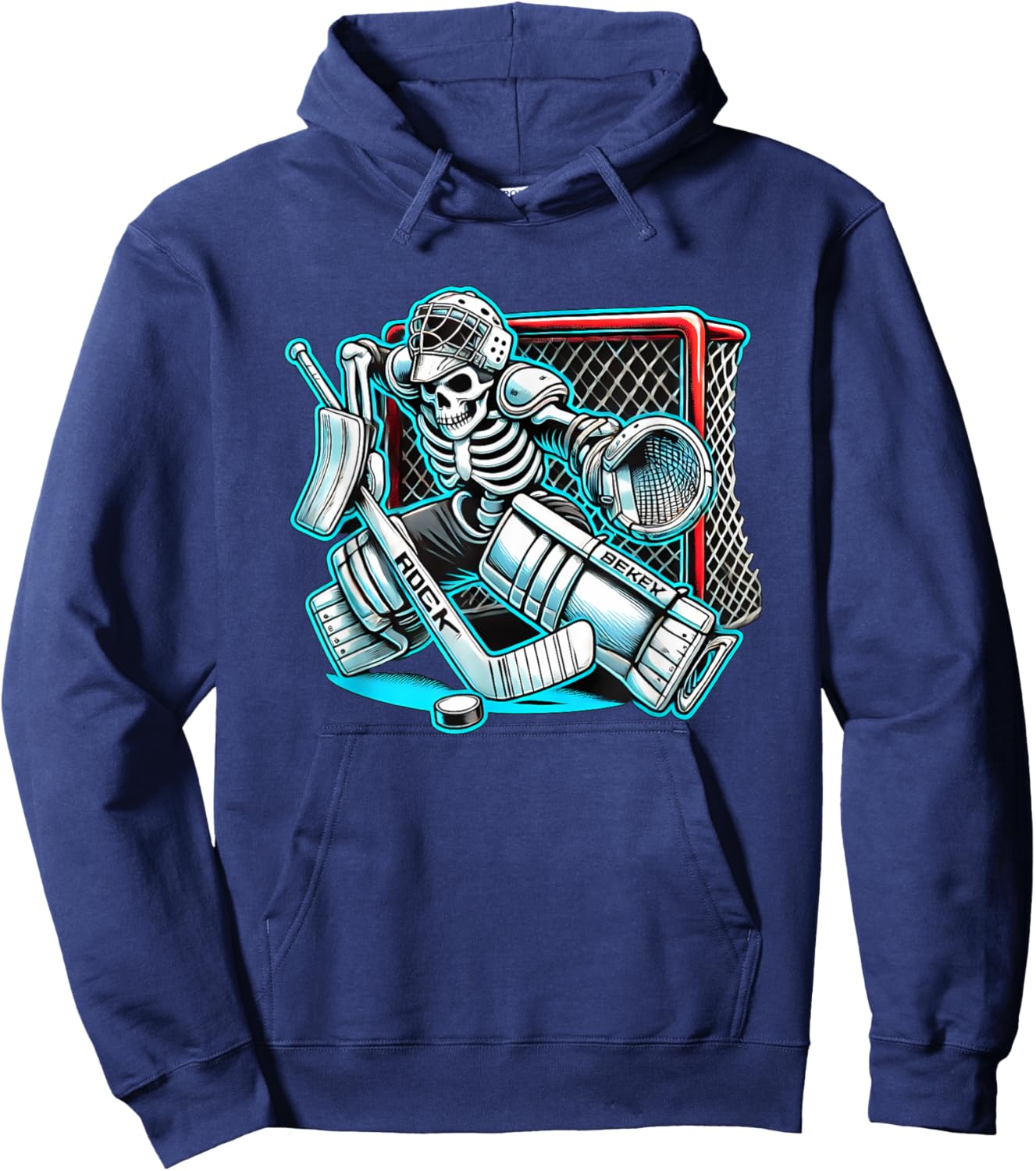 Halloween Skeleton Goalie Hockey Hoodie - Hoodie | Navy