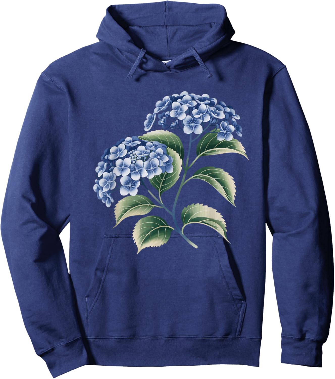 Blue Hydrangea Design Flower Lovers and Hydrangea Hoodie - Hoodie | Navy
