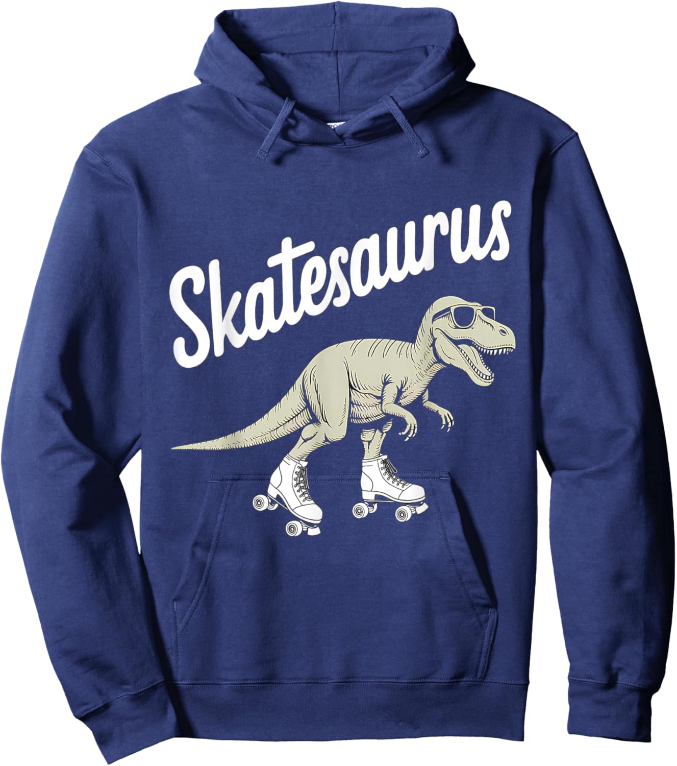 Roller Skating Dinosaur T-Rex Skate Dino Funny Roller Skater Hoodie - Hoodie | Navy