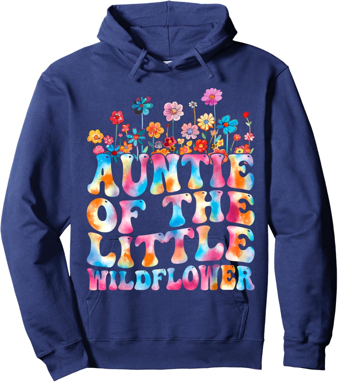 Auntie Of The Little Wildflower Birthday Party Baby Shower Hoodie - Hoodie | Navy