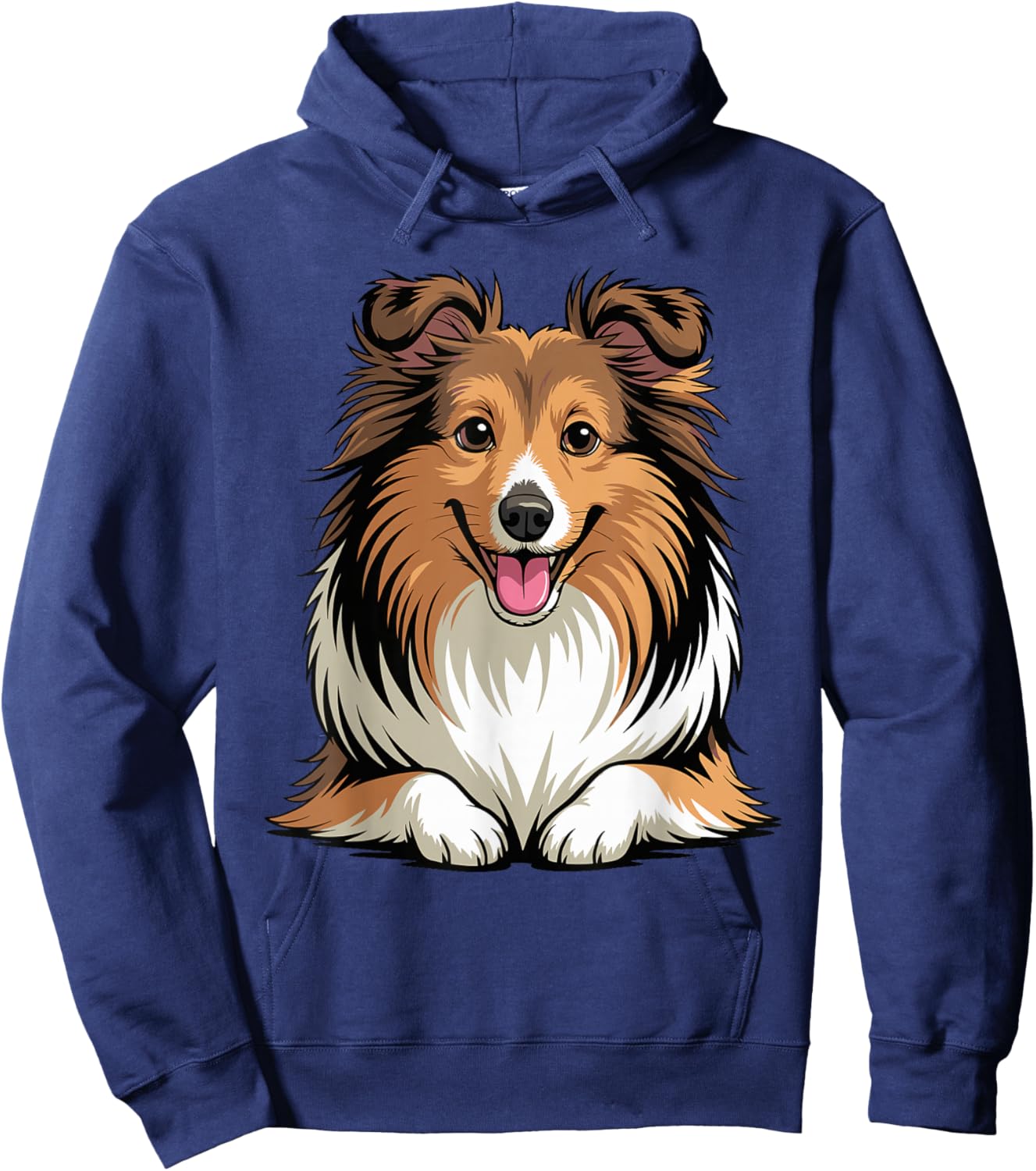 Cute Puppy Breed Artistic Sheltie Herding Shetland Sheepdog Hoodie - Hoodie | Navy
