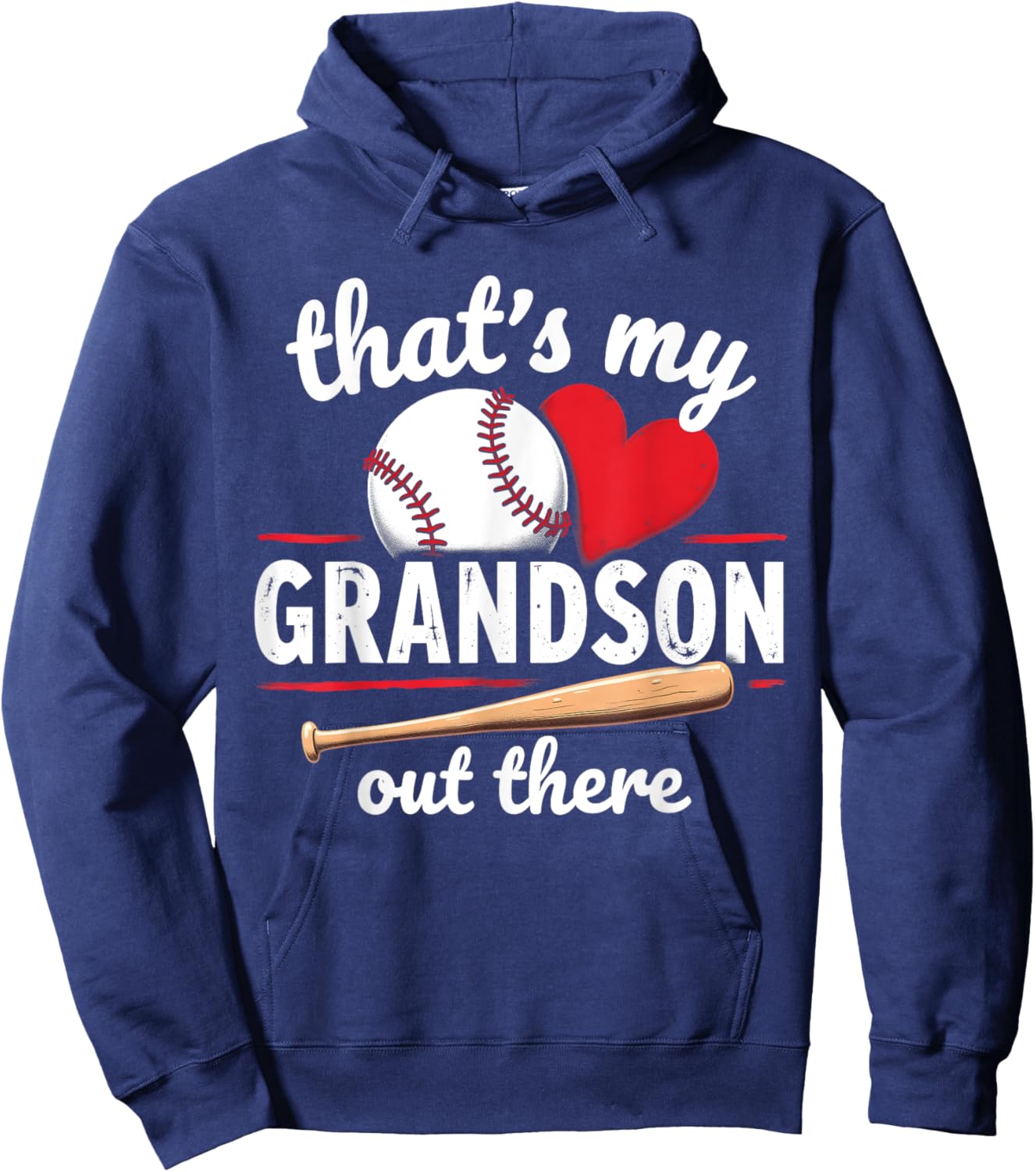 That's My Grandson Out There Baseball Grandma Mothers Day Hoodie - Hoodie | Navy