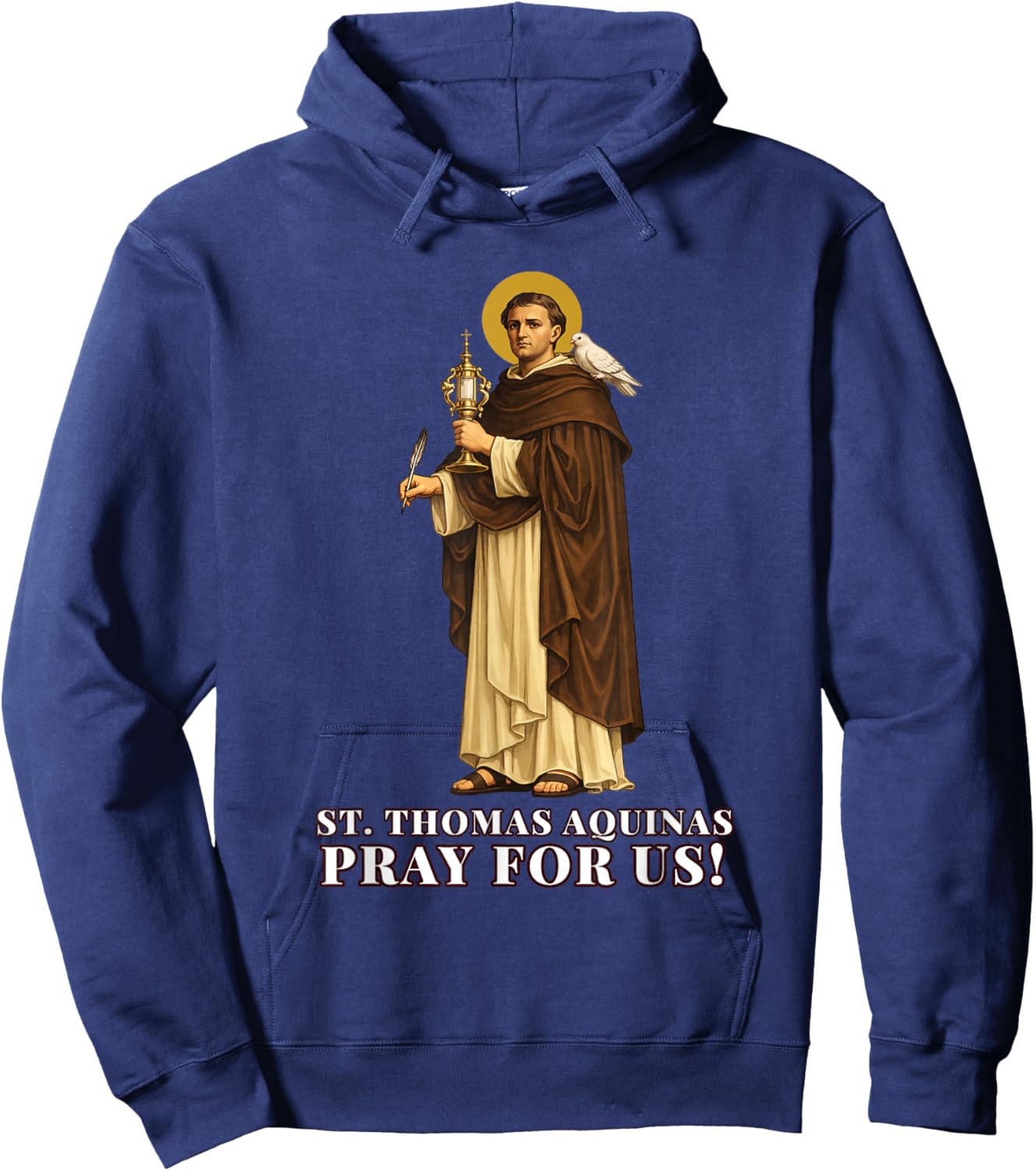 Catholic Devotion to St. Thomas Aquinas in Corpus Christi Hoodie - Hoodie | Navy