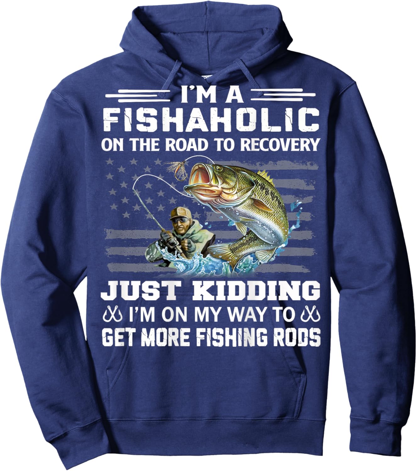 I'm A Fishaholic On The Road To Recovery Fisherman Gifts Hoodie - Hoodie | Navy