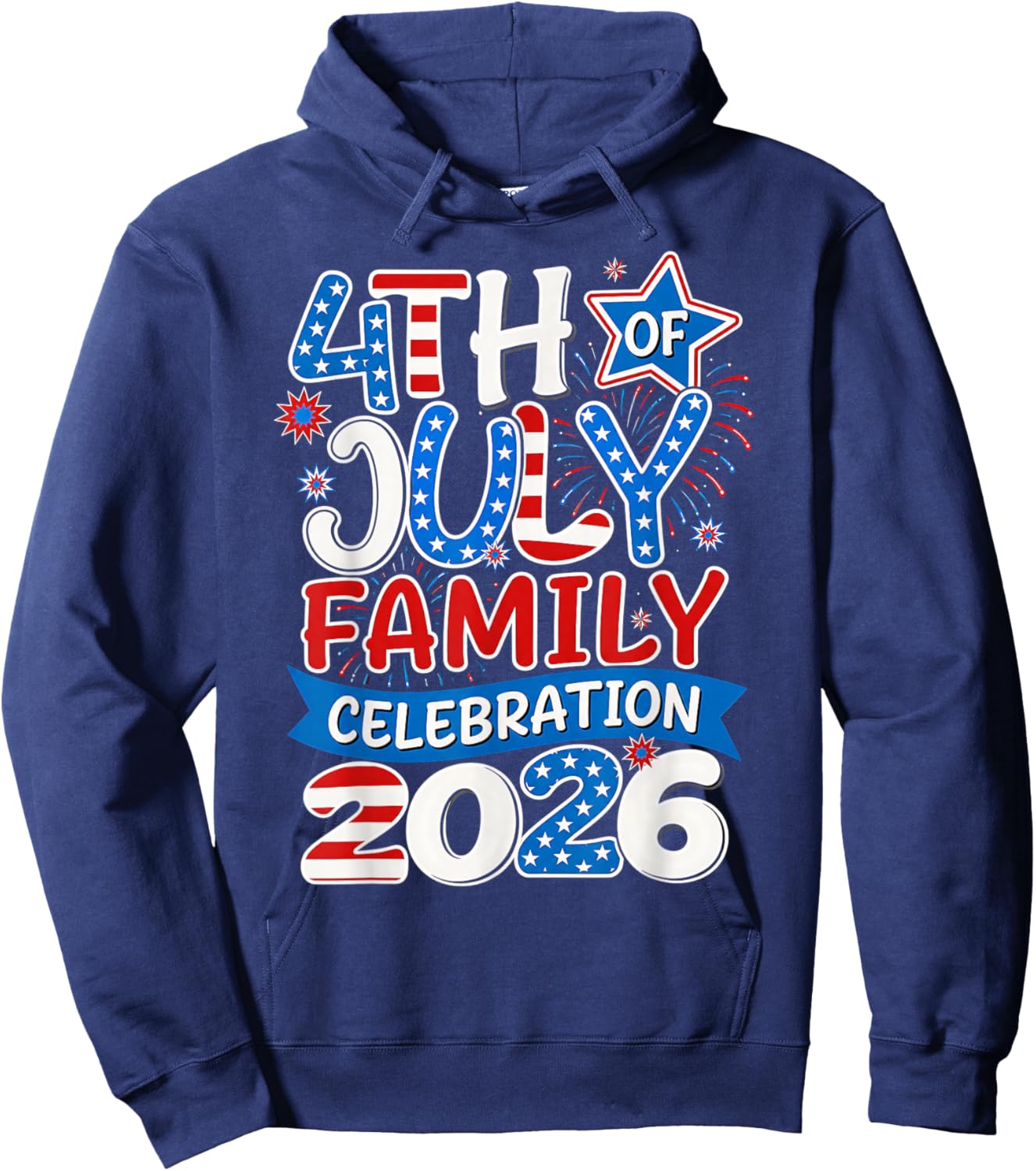 4th of July Family Celebration 2026 US America Men Women Kid Hoodie - Hoodie | Navy