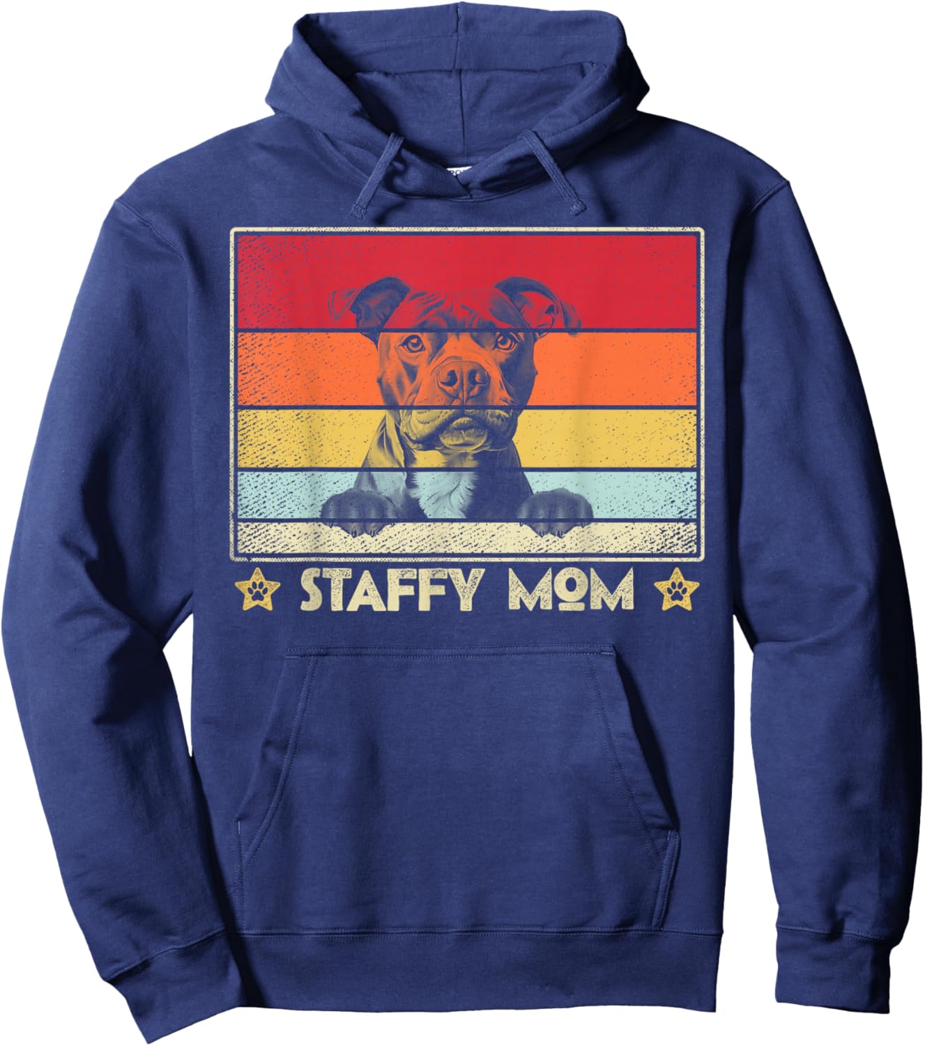 Staffy Mom Classic Retro Vintage Style Hoodie - Hoodie | Navy