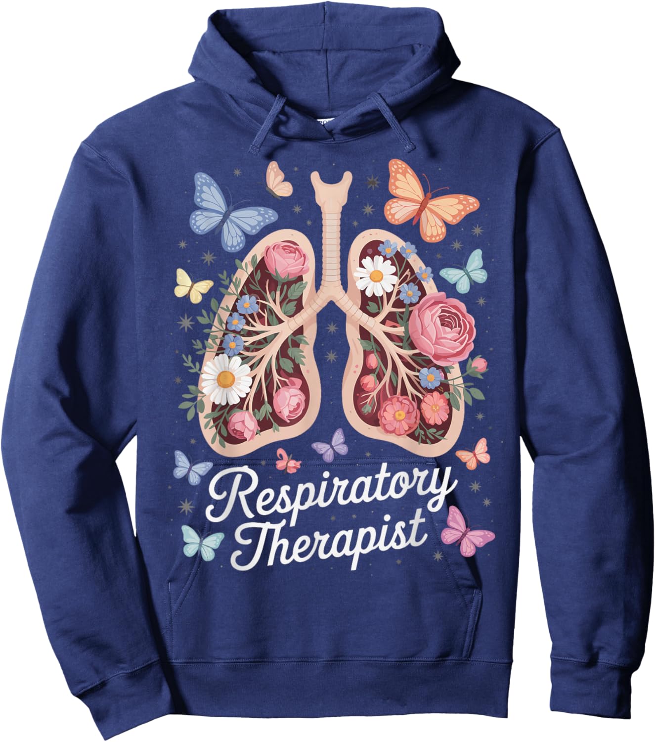 Respiratory Therapist Pulmonary Care ICU Lungs Hoodie - Hoodie | Navy