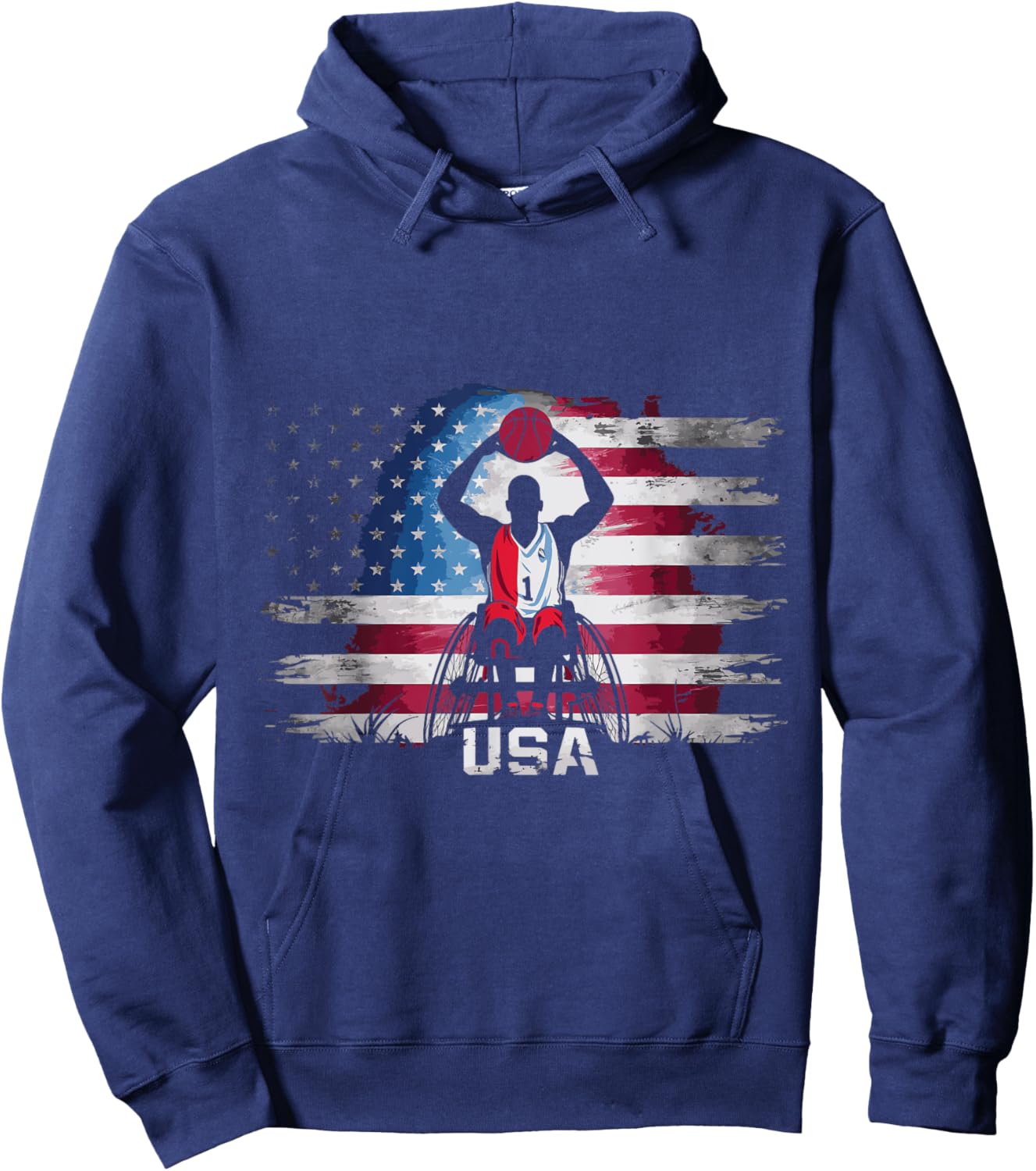 USA Wheelchair Basketball Hoodie - Hoodie | Navy
