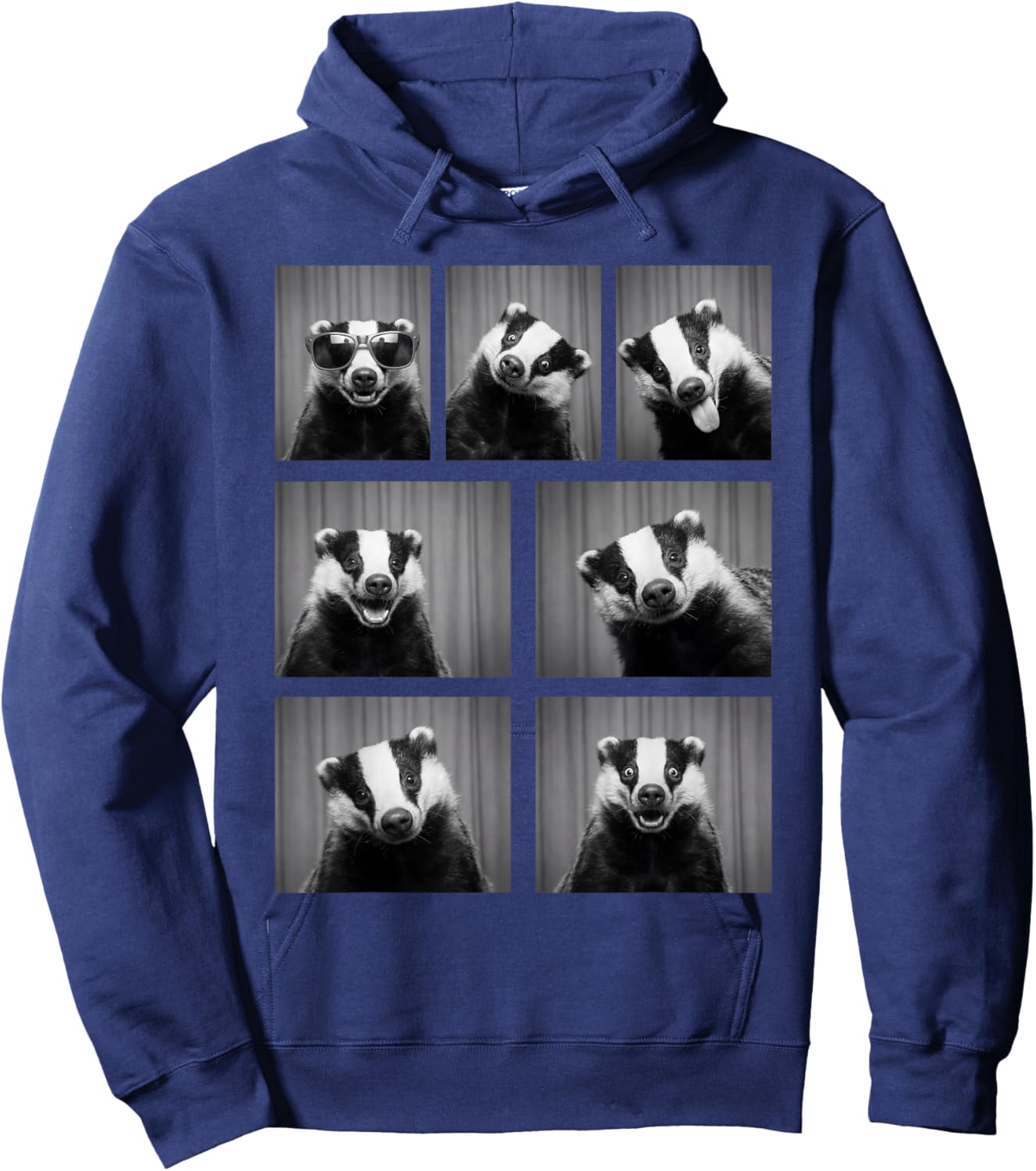 Honey Badger Photobooth Funny Animal Portrait Hoodie - Hoodie | Navy