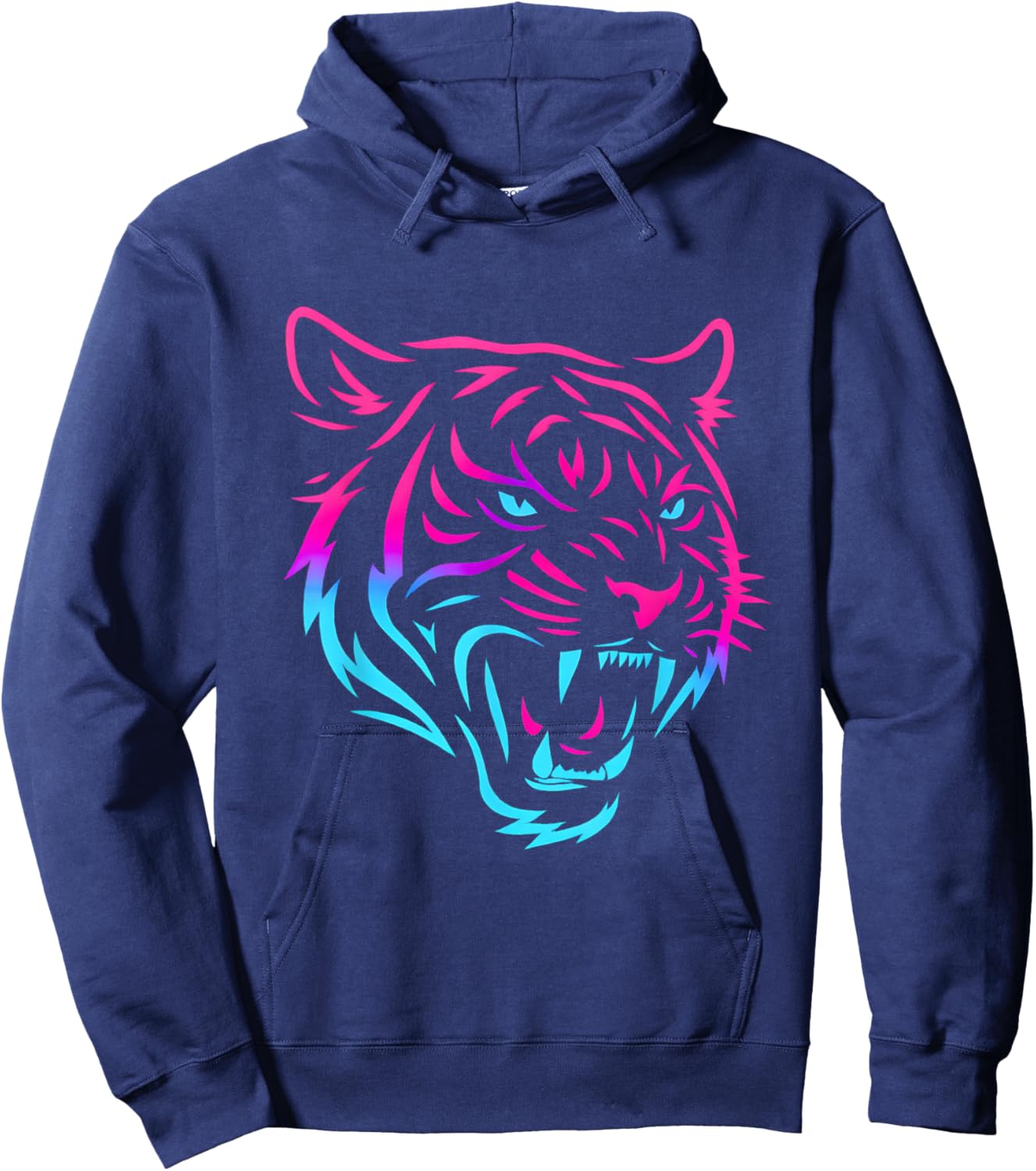 Tiger Fierce Glowing Graphic Hoodie - Hoodie | Navy