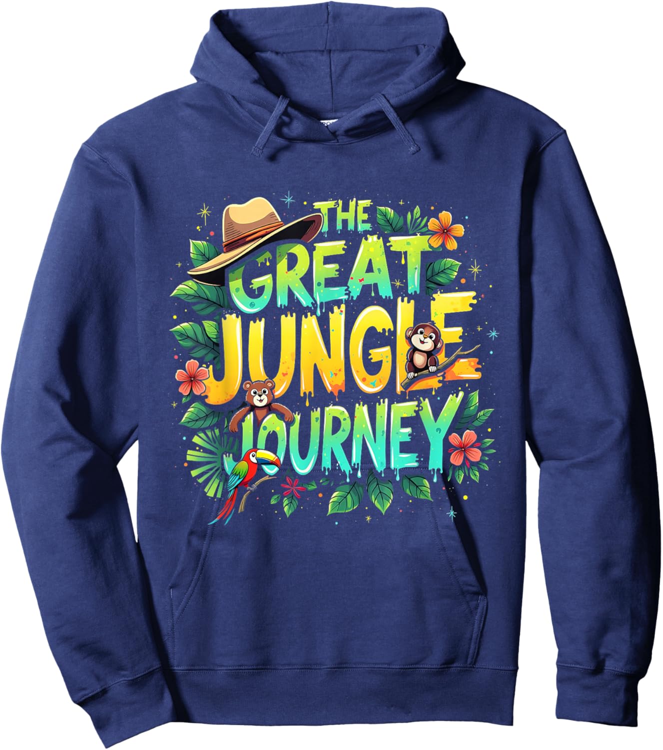 Retro The Great Jungle Journey Adventure Theme VBS Apparel Hoodie - Hoodie | Navy