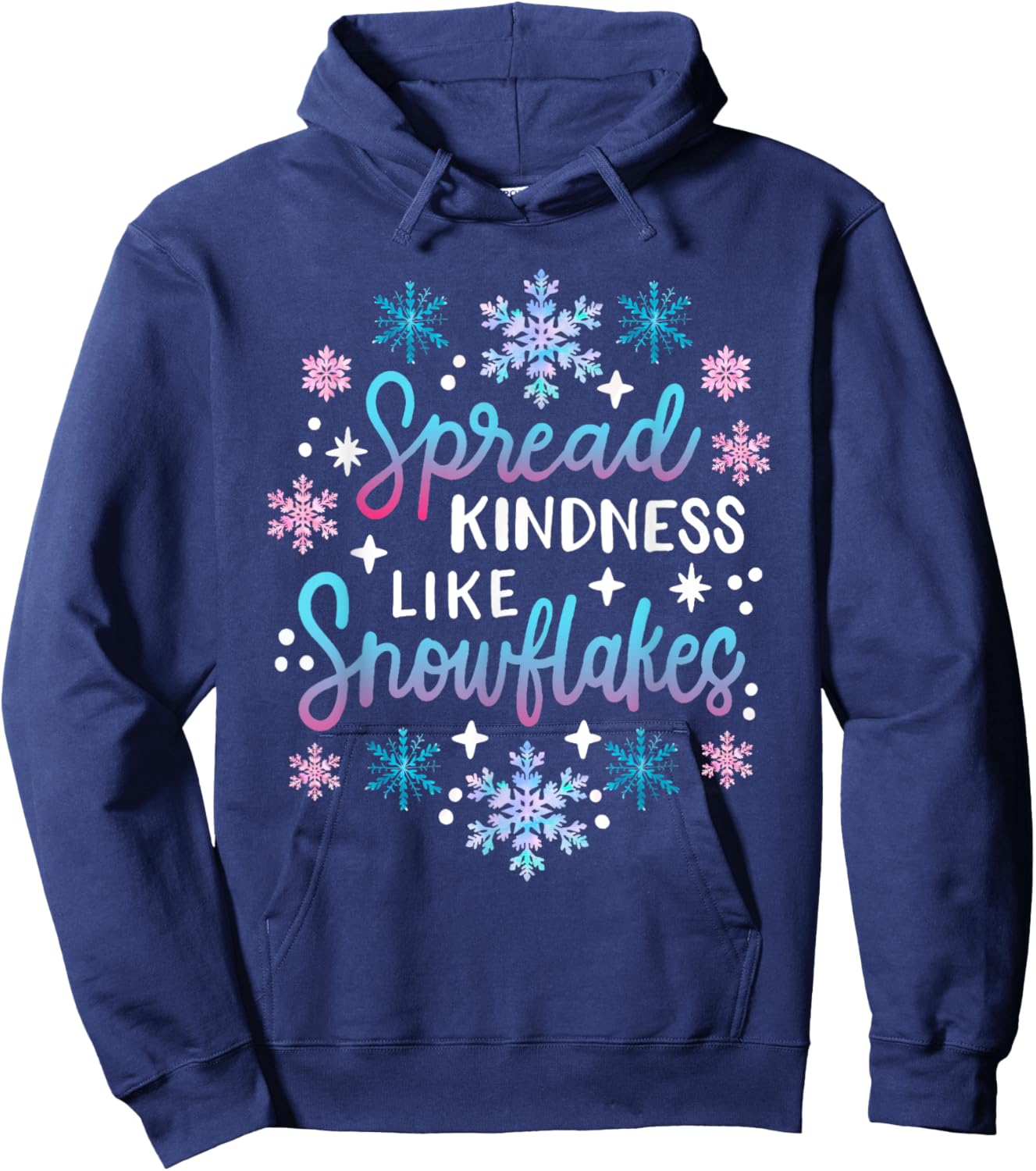 Spread Kindness Like Snowflakes Christmas Mental Health Hoodie - Hoodie | Navy