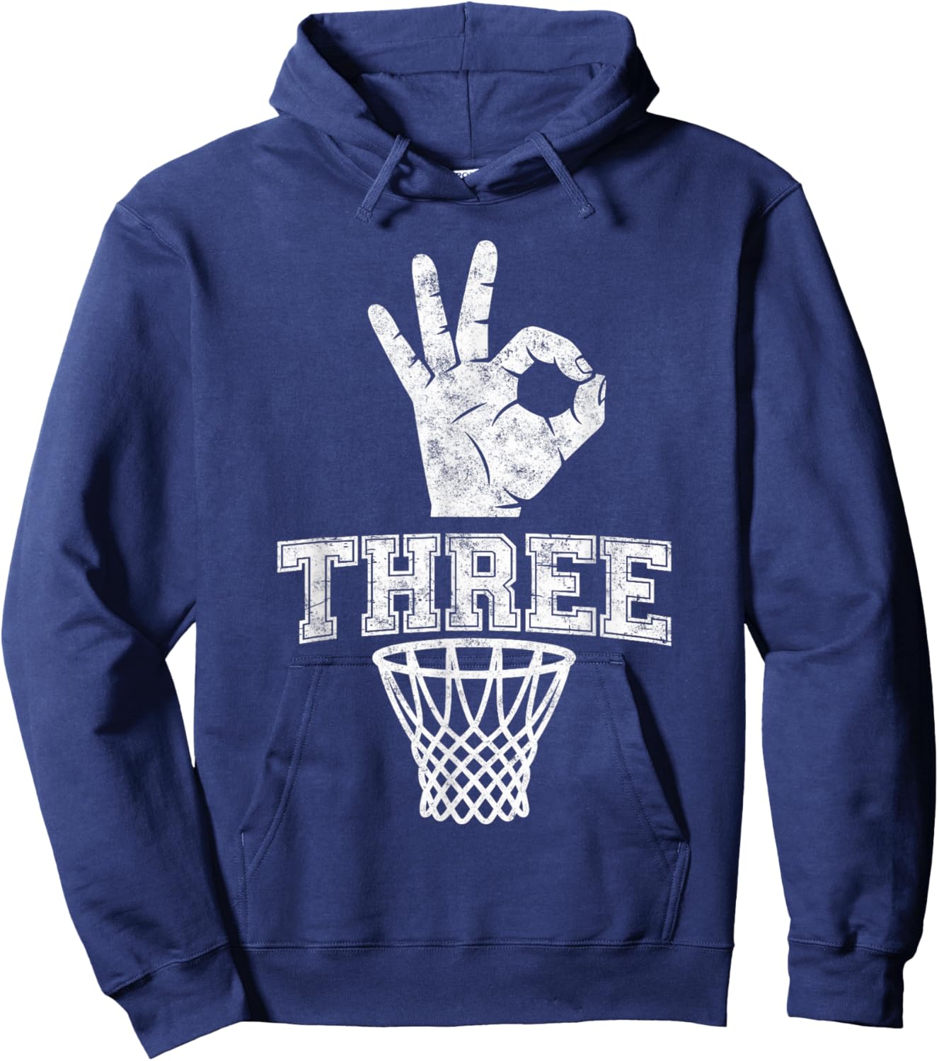 Three Points Throw Basketball Player Fan Dad Funny Joke Hoodie - Hoodie | Navy