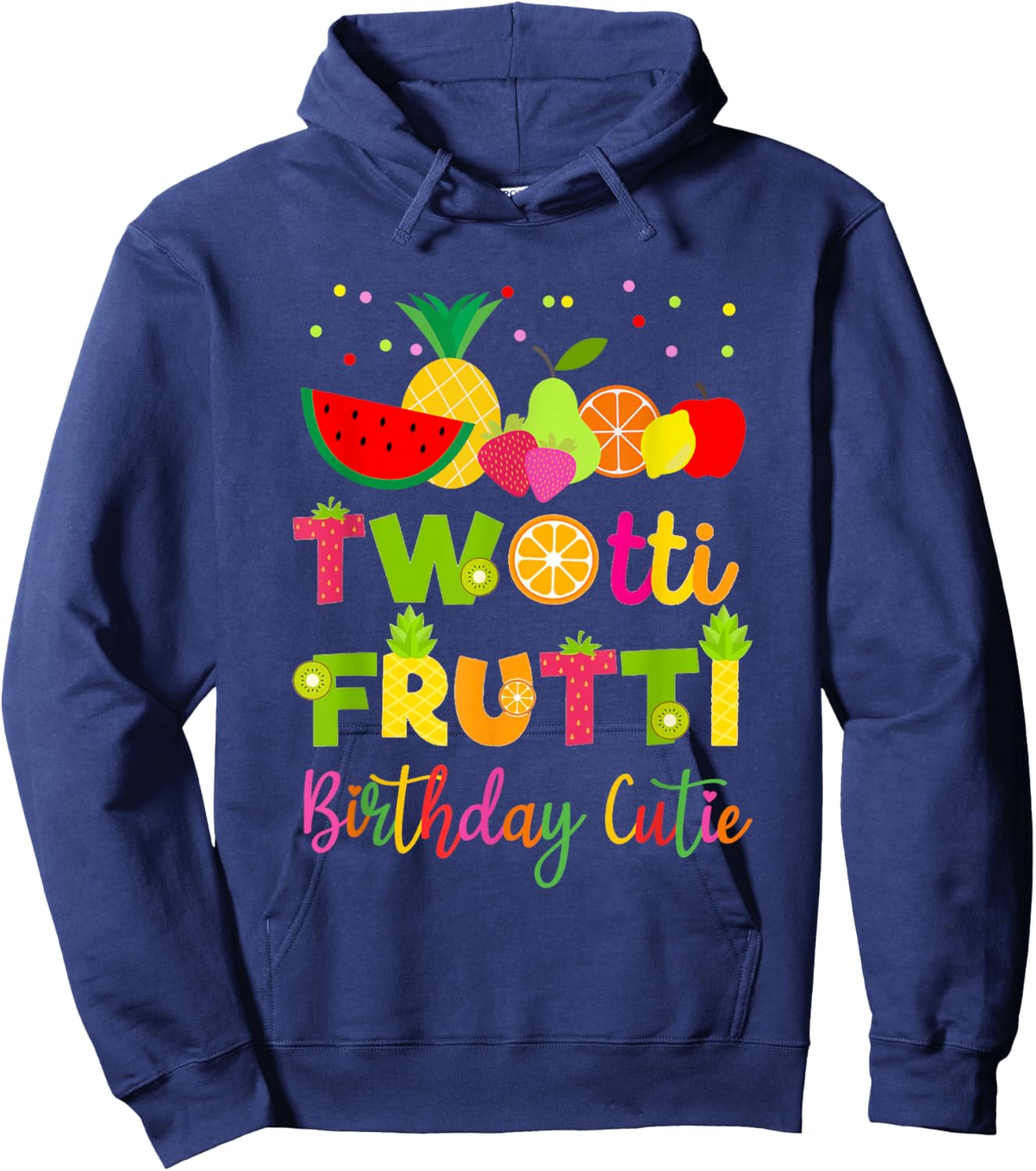 Twotii Frutti Party Decorations Summer Fruit 2nd Birthday Hoodie - Hoodie | Navy