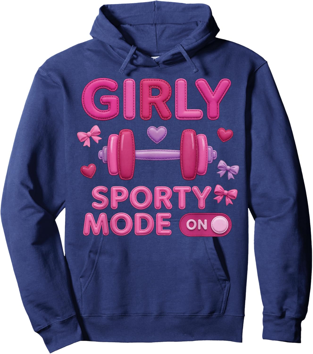 Girly Sporty Gym Mode Weightlifting Women Workout Training Hoodie - Hoodie | Navy