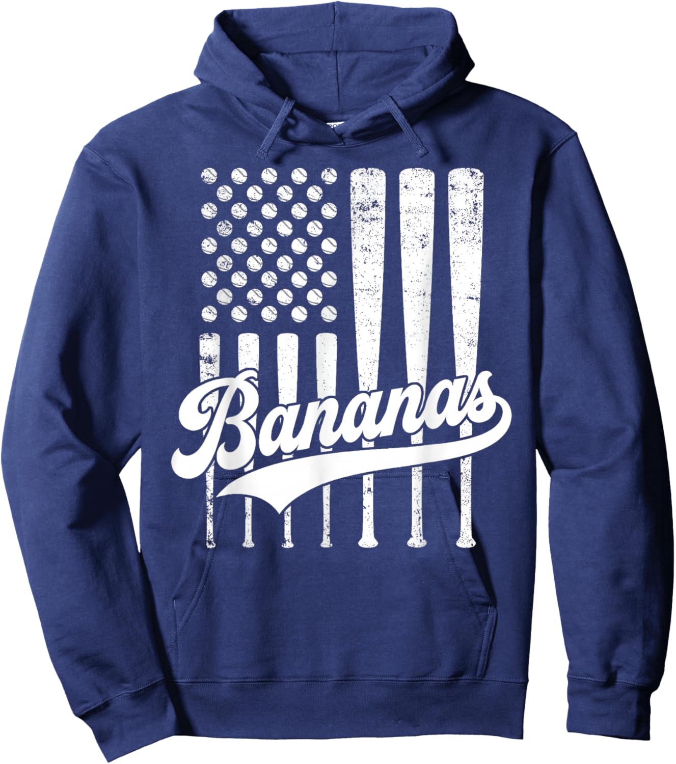 Banana Retro Humor Bananas American US Flag Men Women Kids Hoodie - Hoodie | Navy