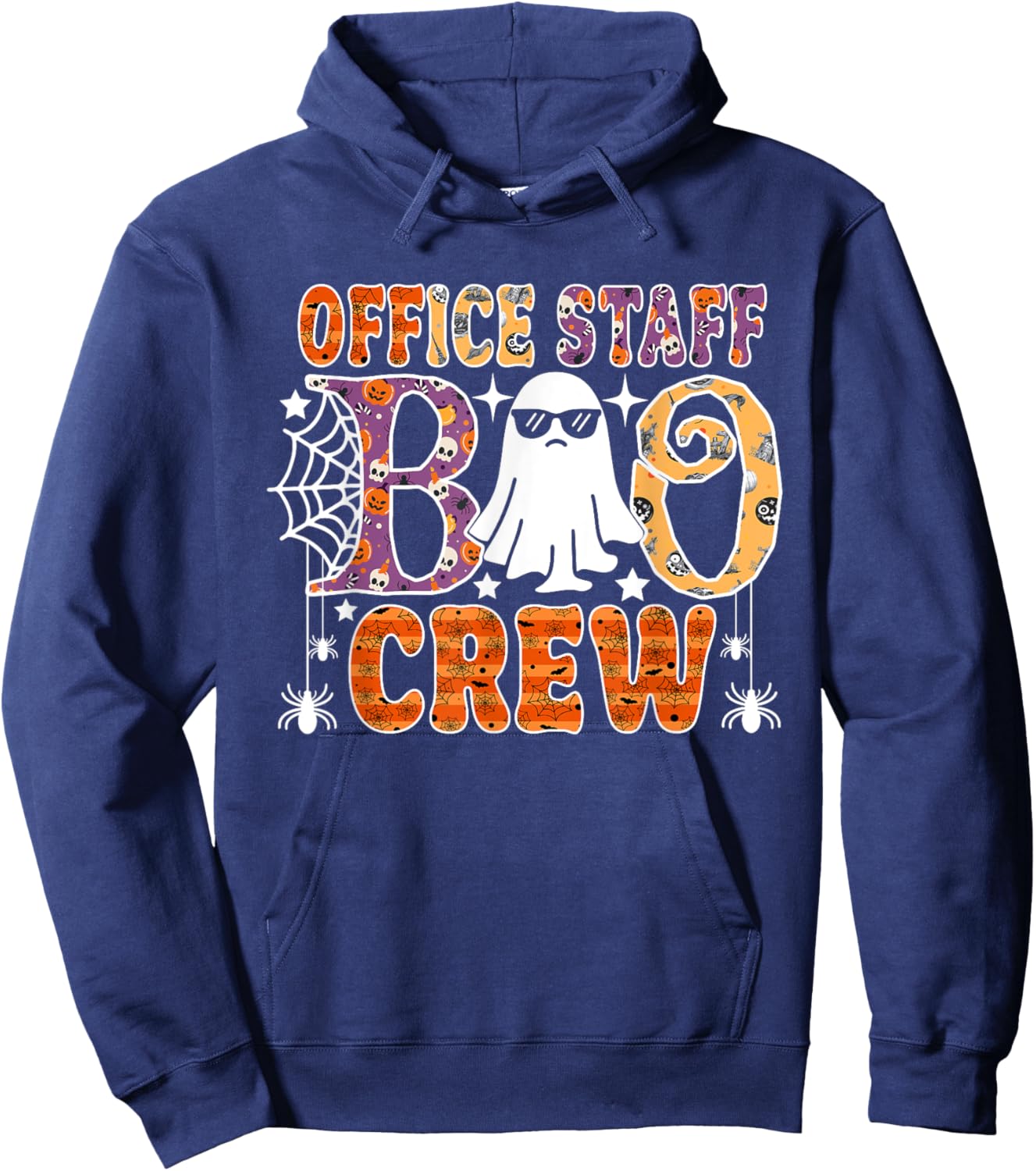 Office Staff Boo Crew Cute Ghost Halloween Costume Hoodie - Hoodie | Navy