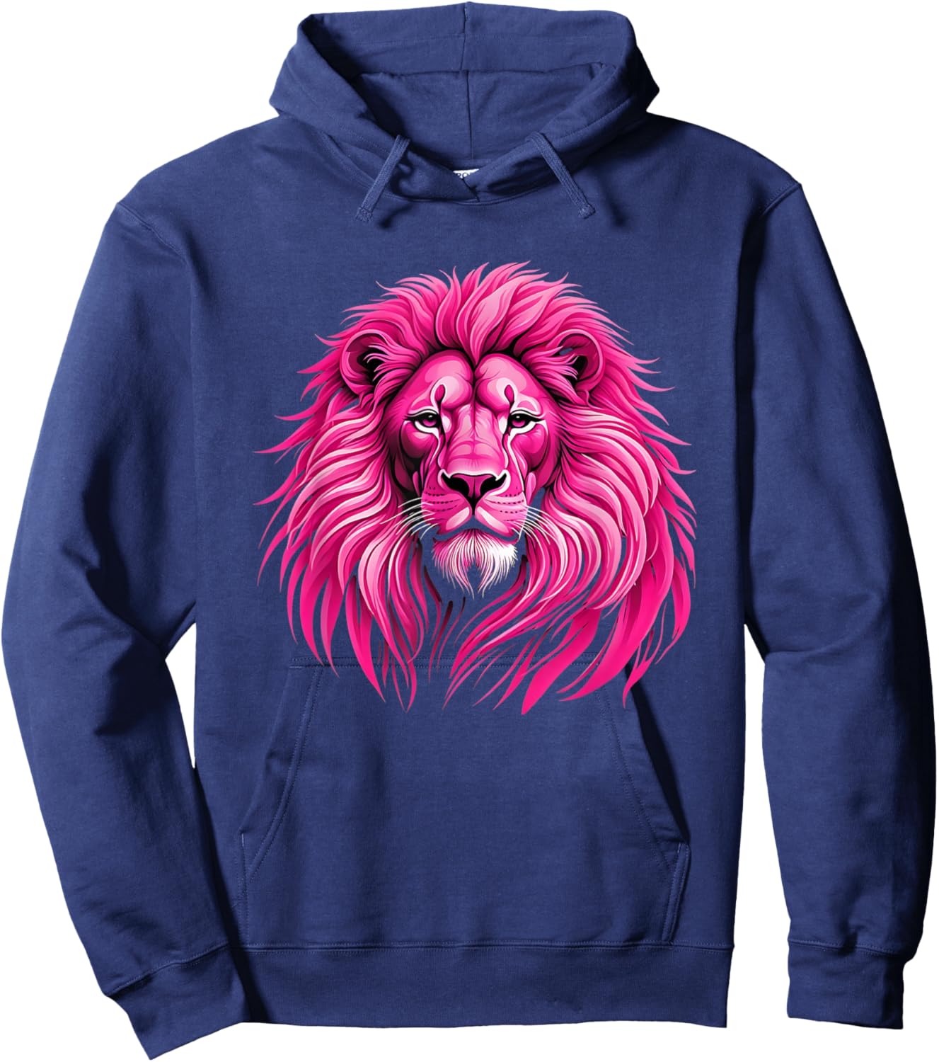 Pink Lion Breast Cancer Awareness Survivor Warrior Hoodie - Hoodie | Navy