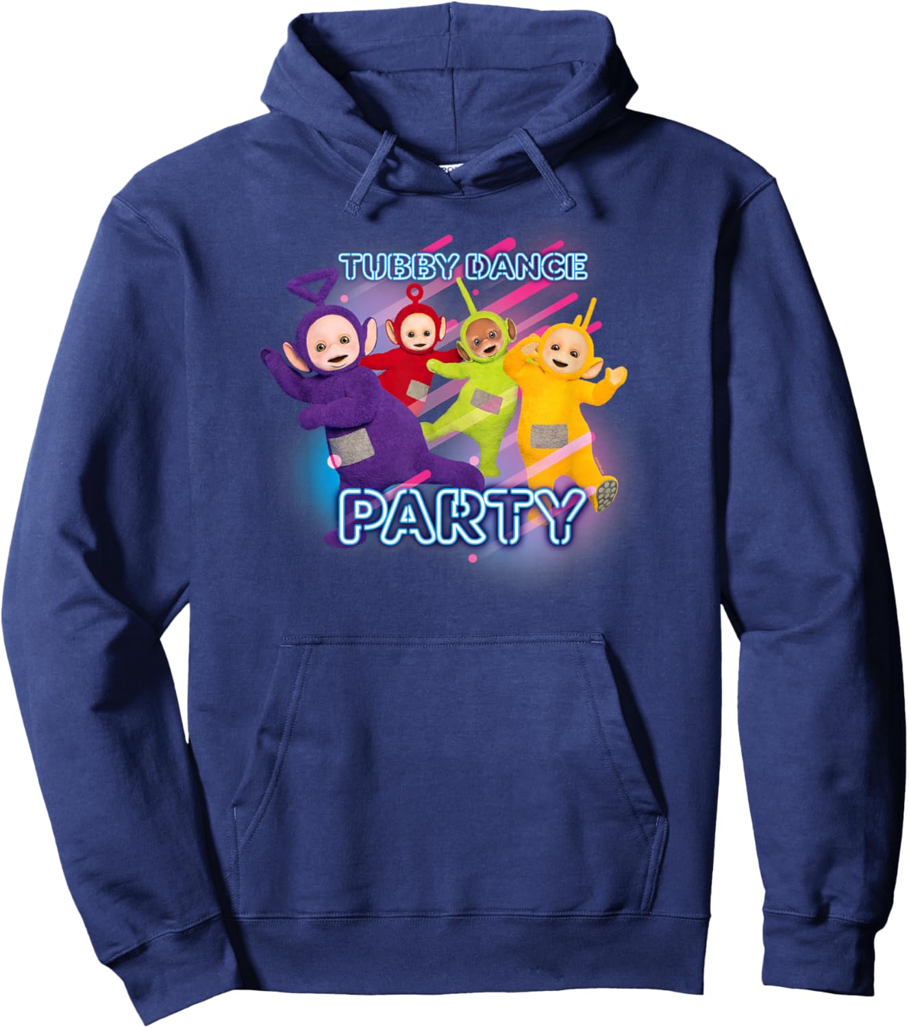 Teletubbies Tubby Dance Party Characters Group Hoodie - Hoodie | Navy