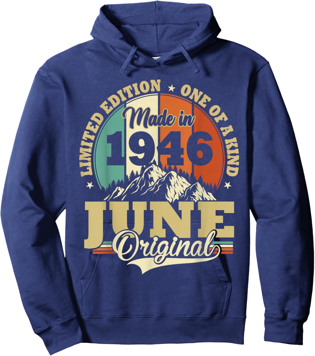 Vintage Juin 1946 Humour Cadeau Anniversaire 80 Ans Hoodie - Hoodie | Navy