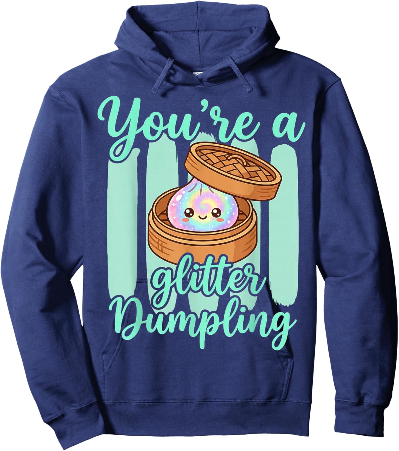 Rainbow Striped Funny You're A Dumpling Cute Kids Girls Hoodie - Hoodie | Navy