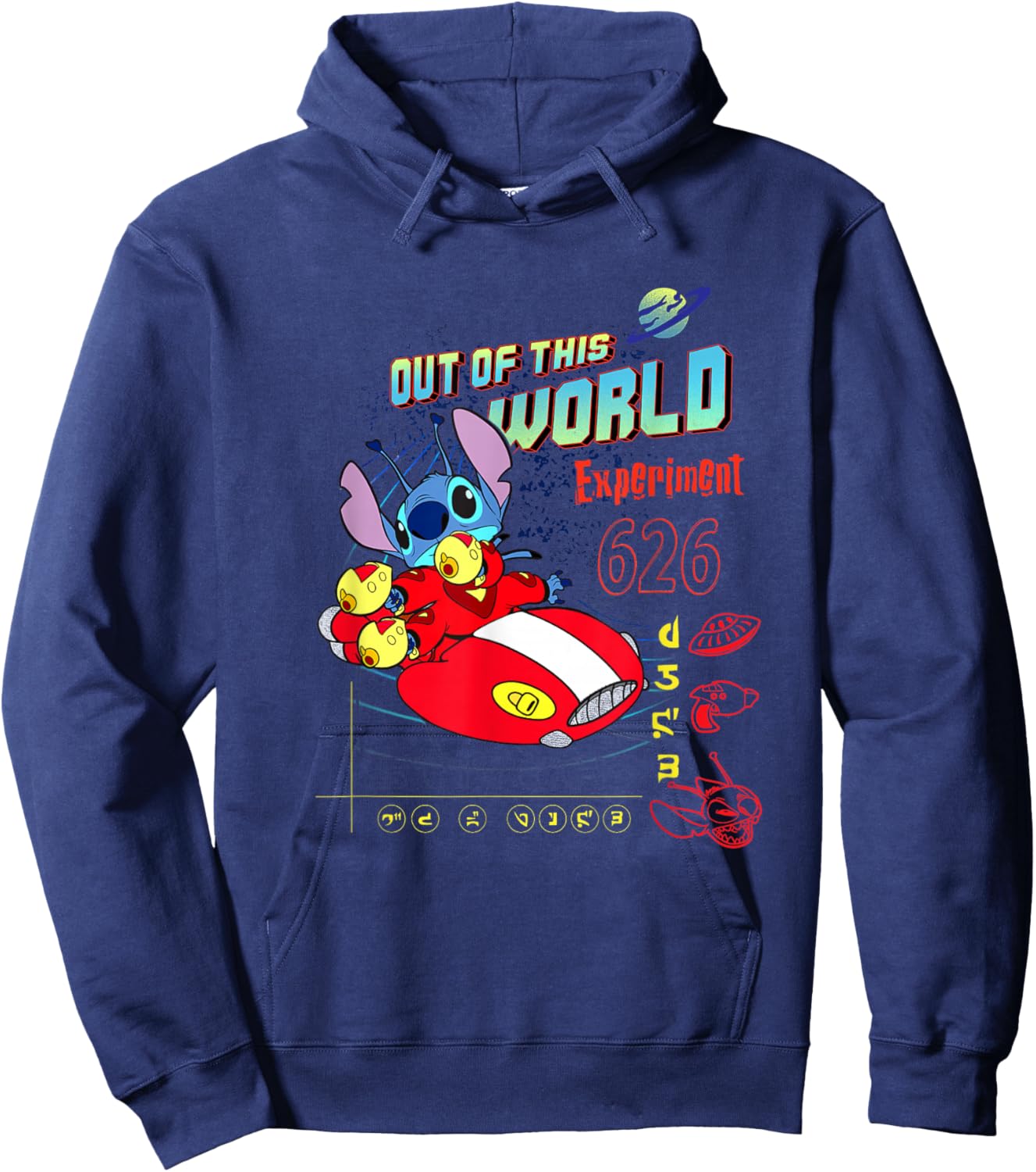 Disney Lilo & Stitch Out Of This World Experiment 626 Poster Hoodie - Hoodie | Navy
