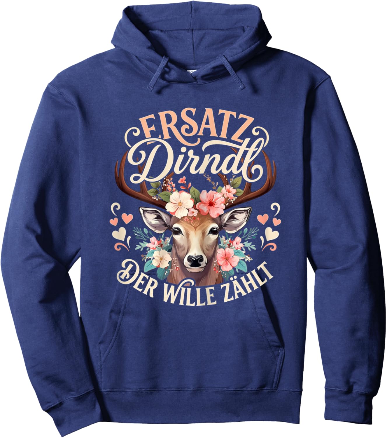 Passend für Oktoberfest Damen Trachtenshirt Dirndl Hoodie - Hoodie | Navy