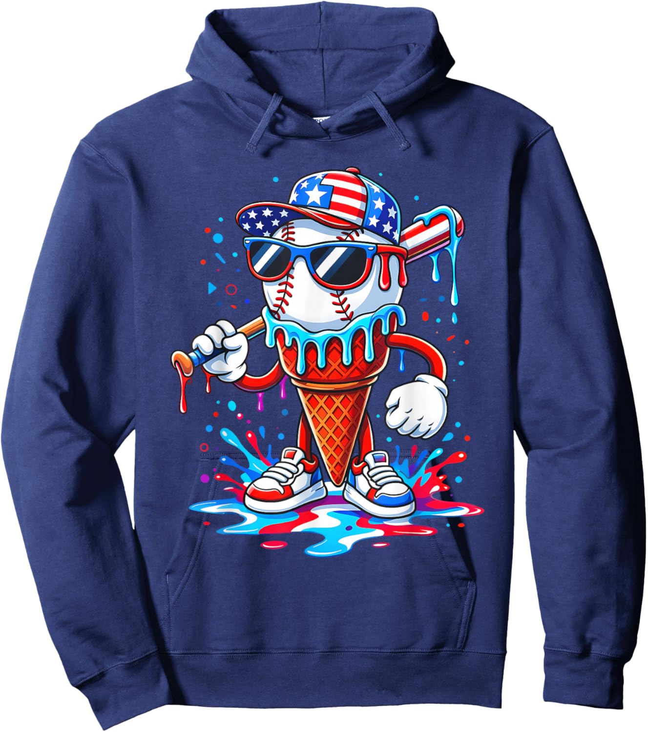 Baseball Life Style 101 Apparel Youth Drip Baseball Boys Kid Hoodie - Hoodie | Navy