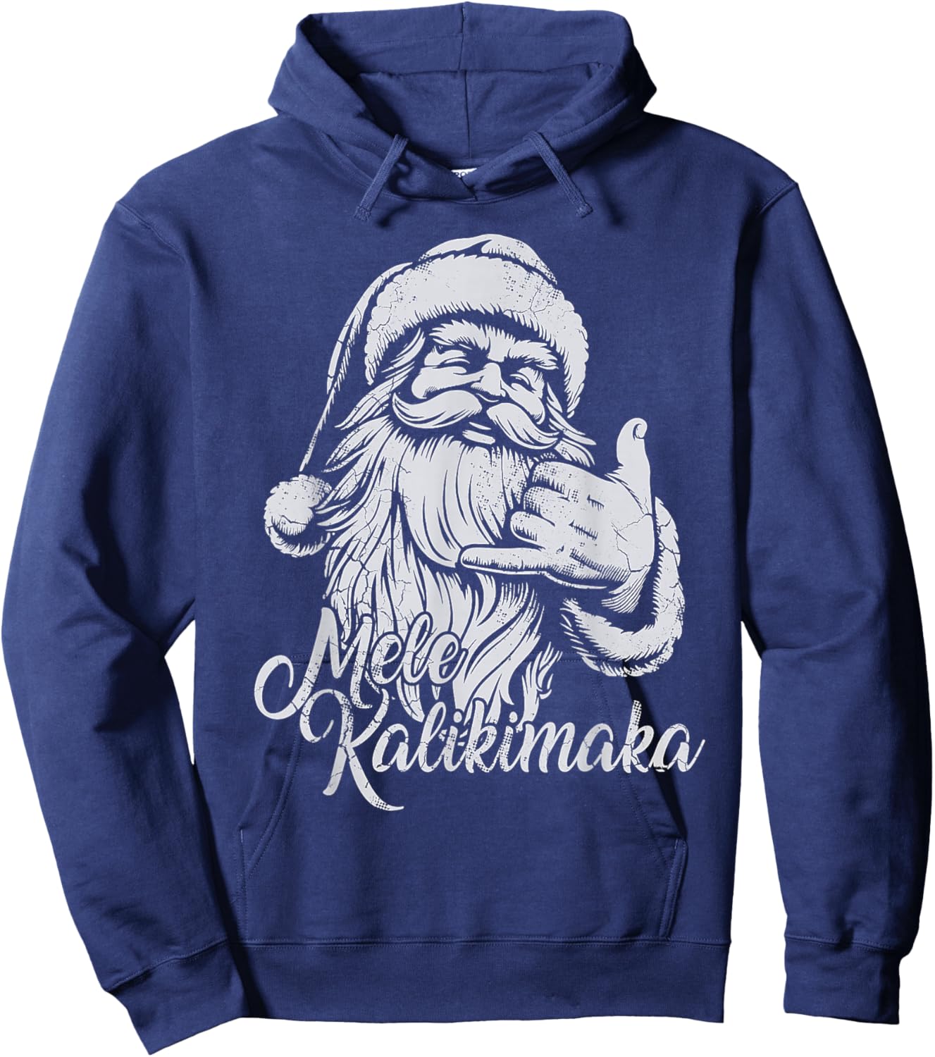 Mele Kalikimaka Santa Claus Hawaiian Christmas Hawaii Spirit Hoodie - Hoodie | Navy